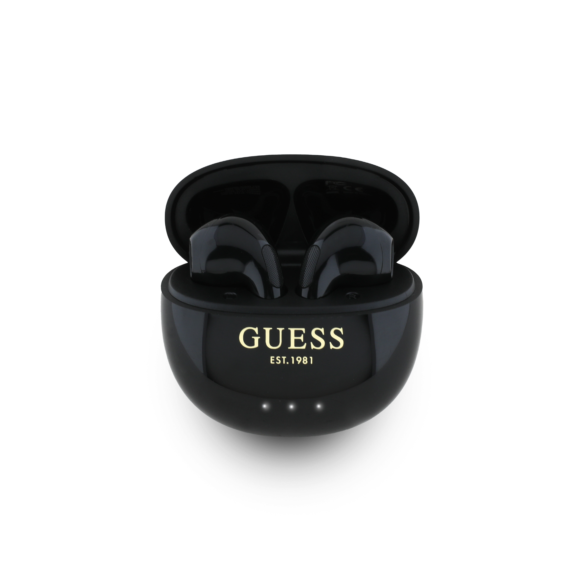 TWS Earbuds - GUESS Glossy Effect Egg Shape Classic Logo Black - 2