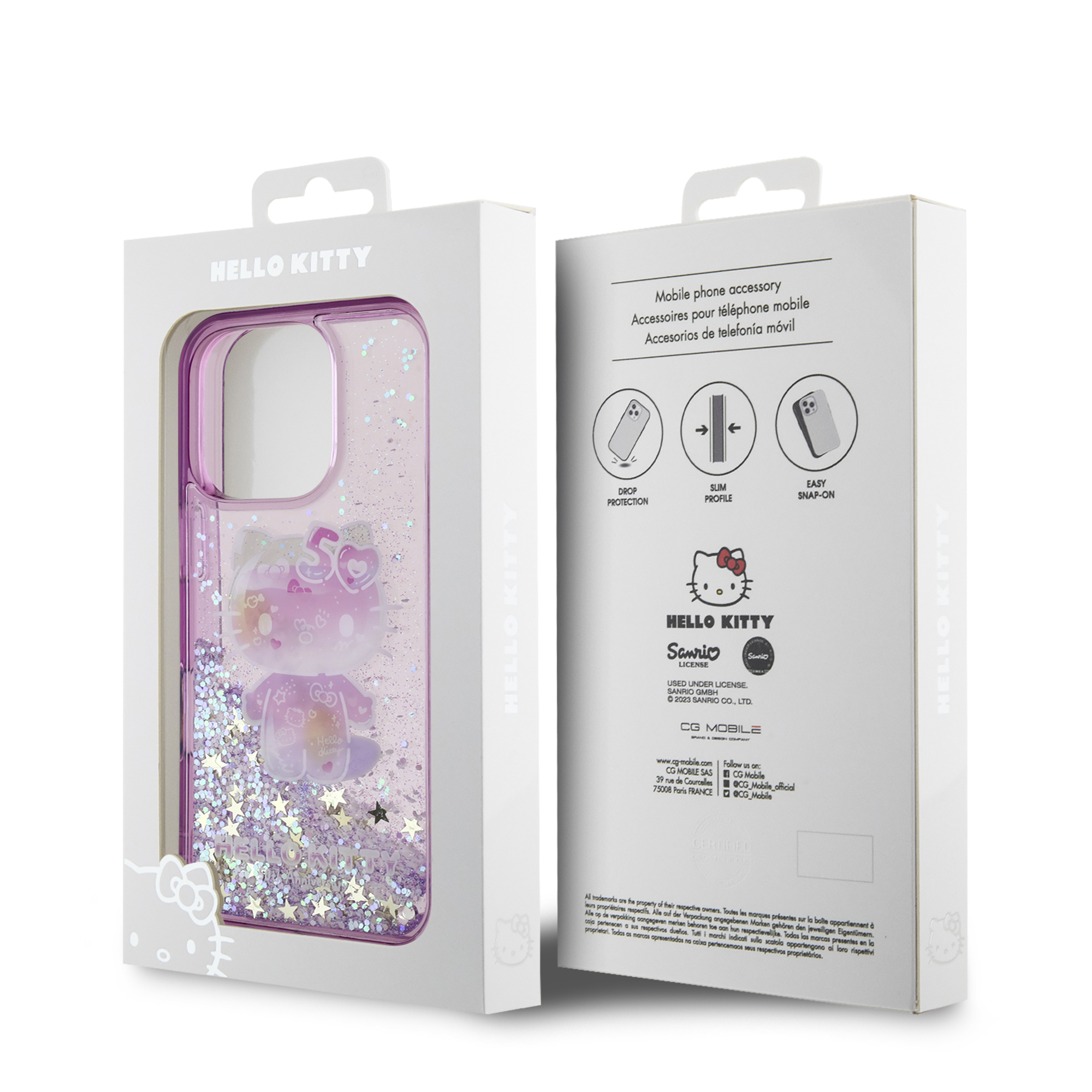 iPhone 16 Pro Max - HELLO KITTY Liquid Glitters 50TH Anniversary Purple - 8