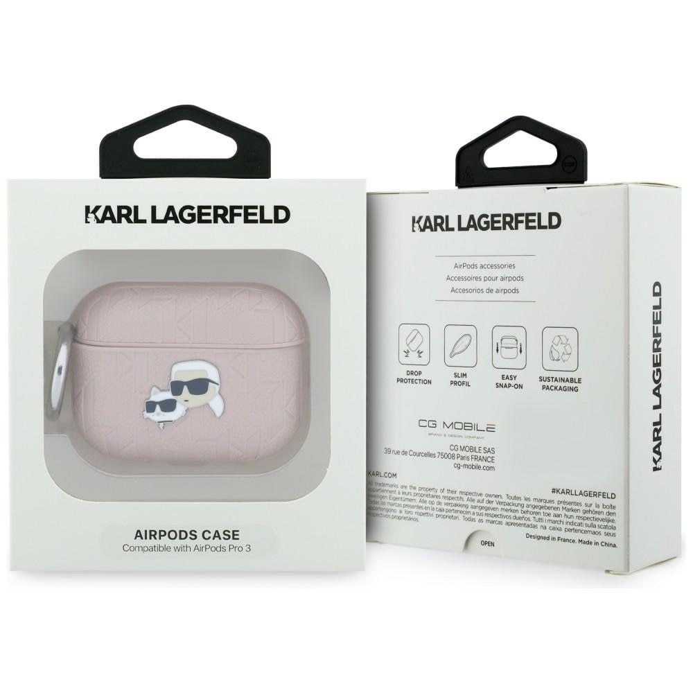AirPods 3 - KARL LAGERFELD Leather Case Choupette Pink