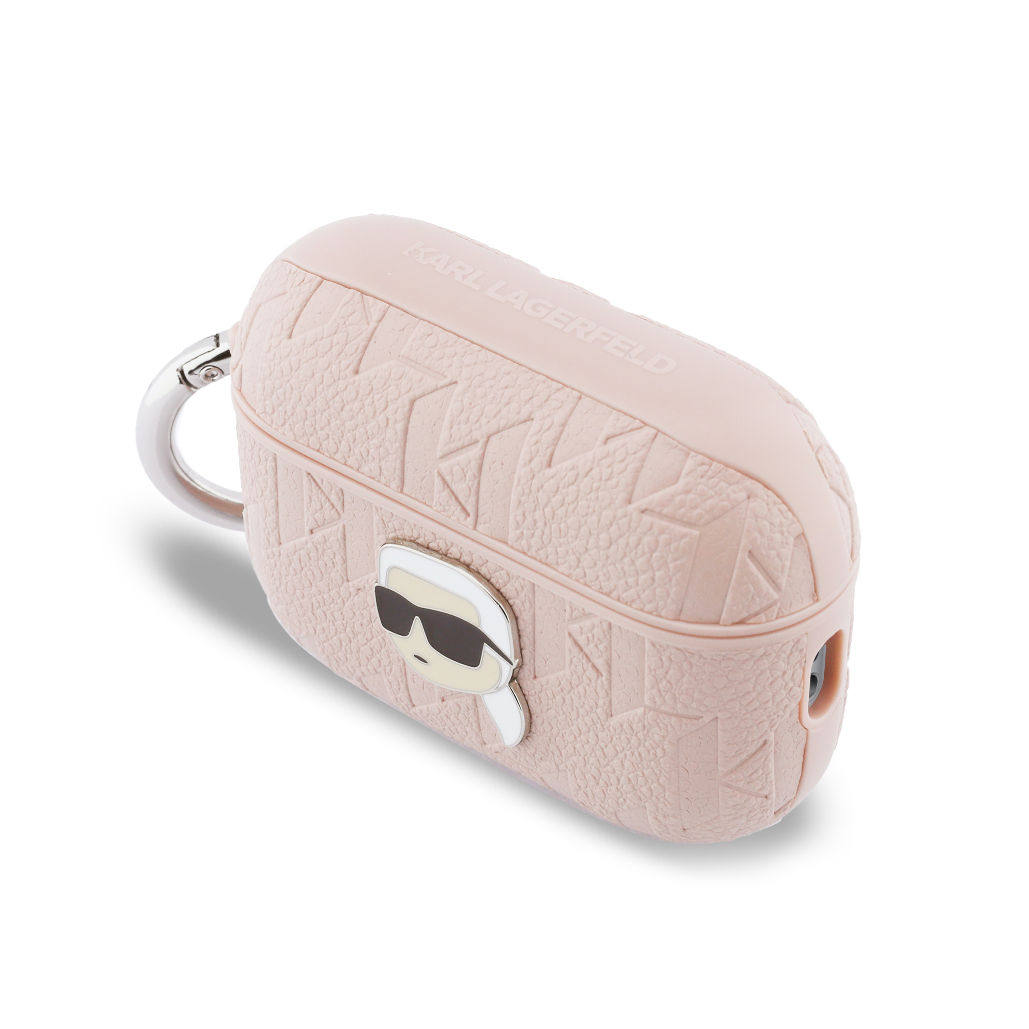 AirPods Pro 3 - KARL LAGERFELD Leather Karl Head Pin Monogram Pink - 3