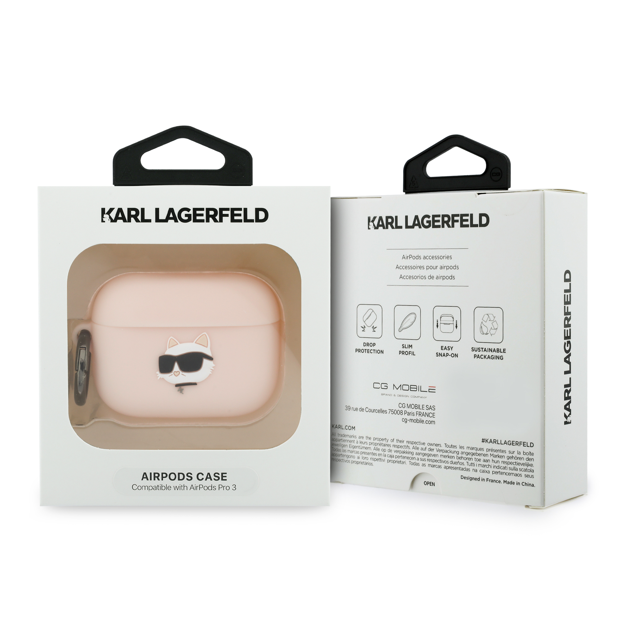 AirPods Pro 3 - KARL LAGERFELD 3D Silicone Choupette Pink - 4