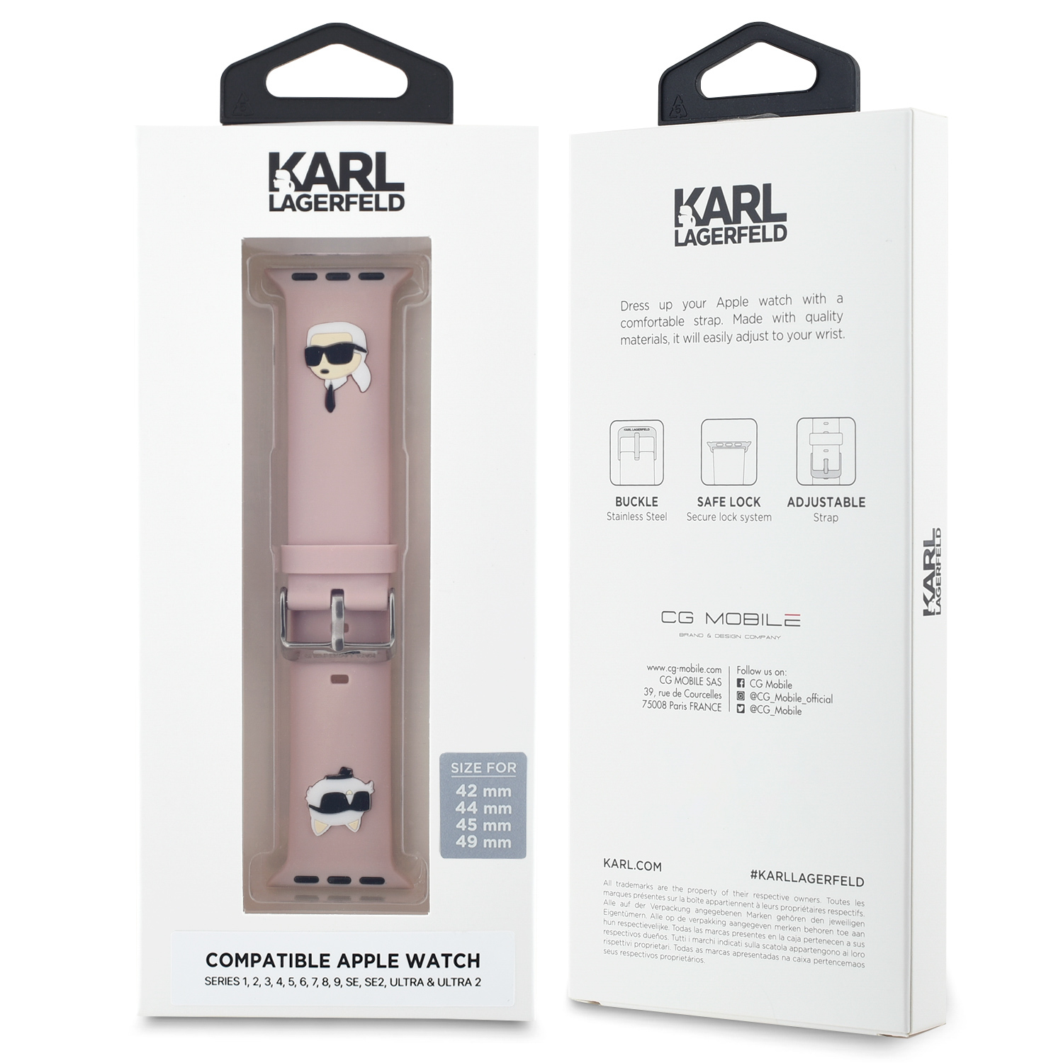 Apple Watch 44/45mm - KARL LAGERFELD 3D Rubber Pink - 4