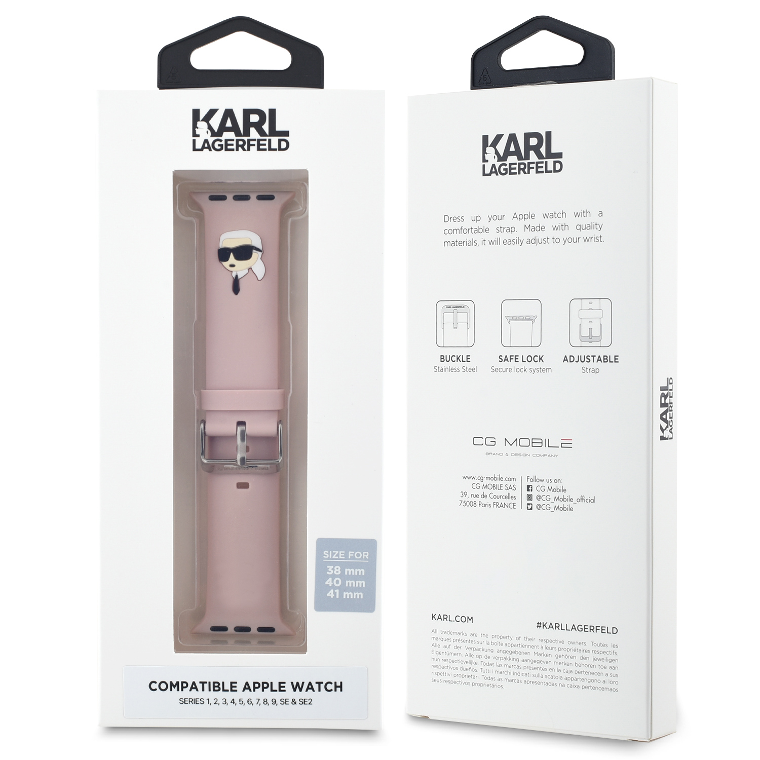 Apple Watch 40/41mm - KARL LAGERFELD 3D Rubber Karl Head NFT Pink - 4