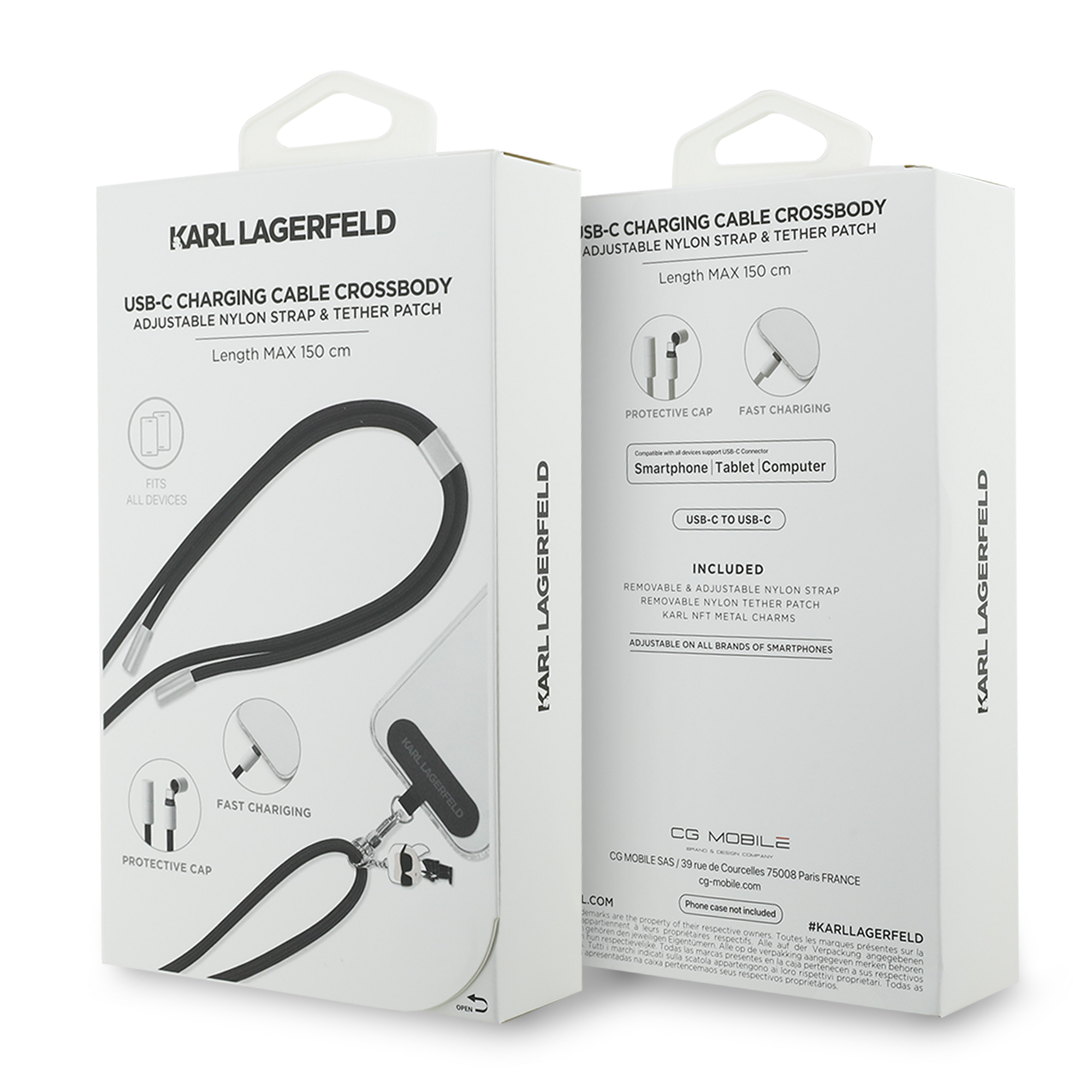 Accessory - KARL LAGERFELD Charging Cable USB-C Ikonik Charm Black - 4