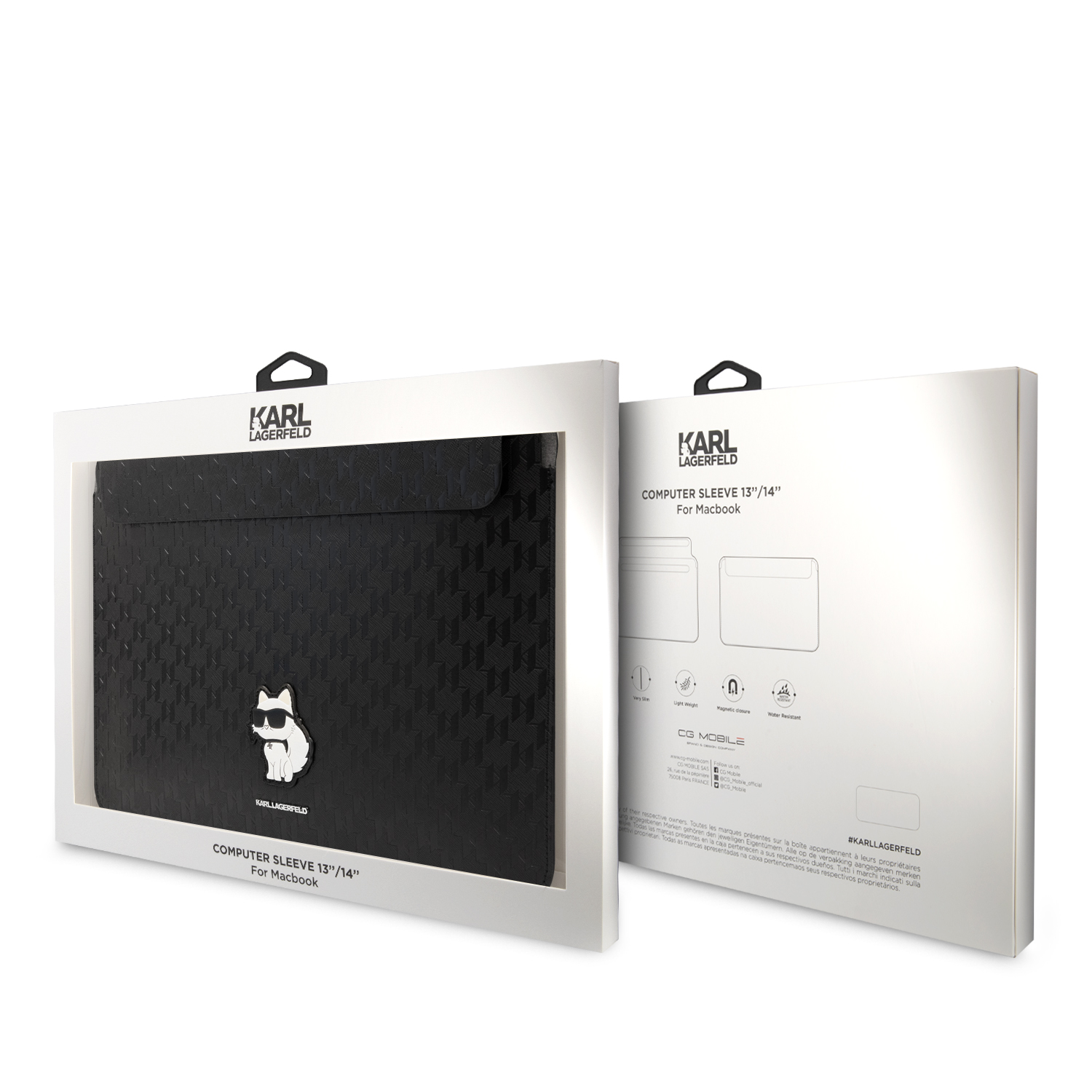 Laptop Sleeve 14 - KARL LAGERFELD Mono Saffiano Choupette Black - 4