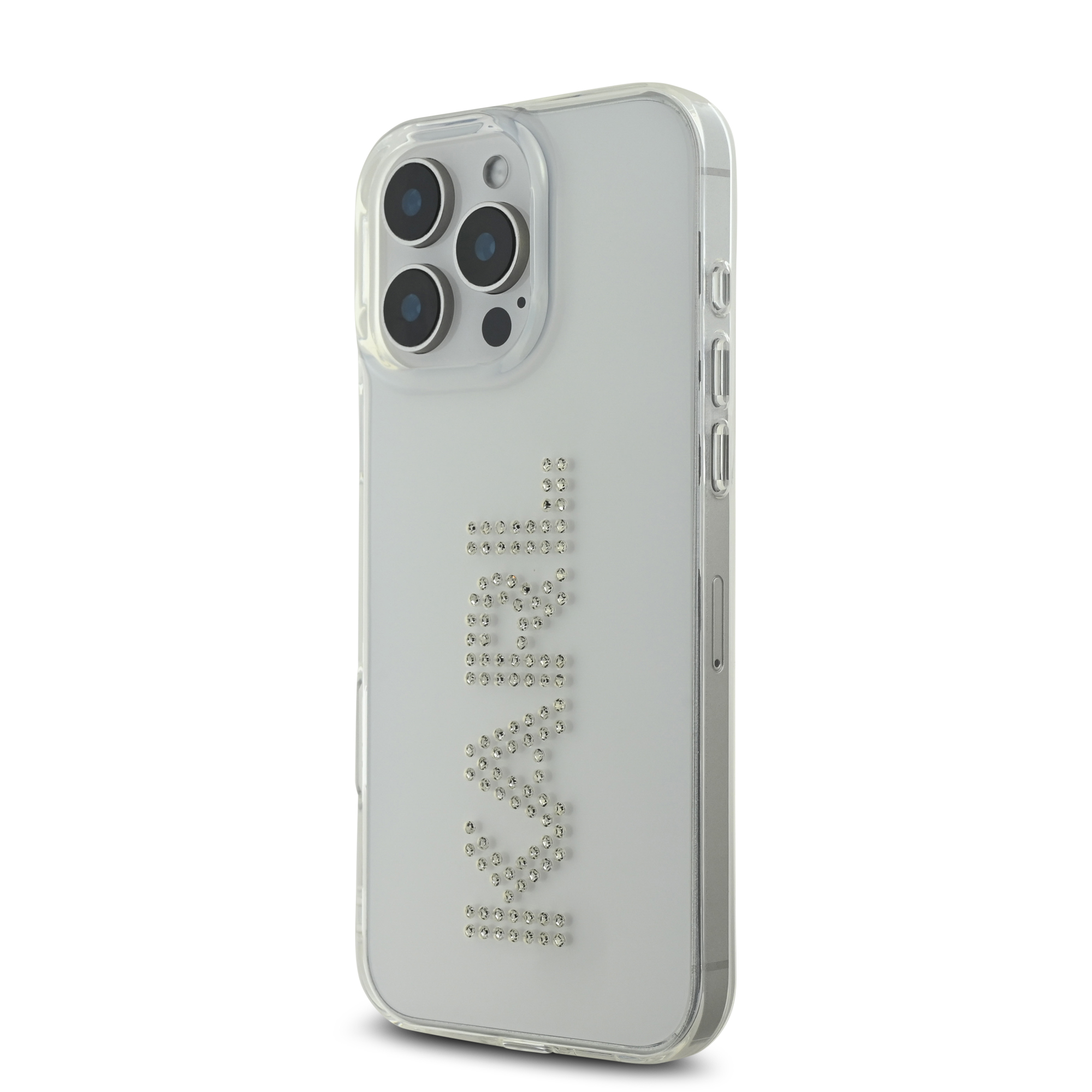 iPhone 16 Pro Max - KARL LAGERFELD Rhinestones Logo Transparent - 2