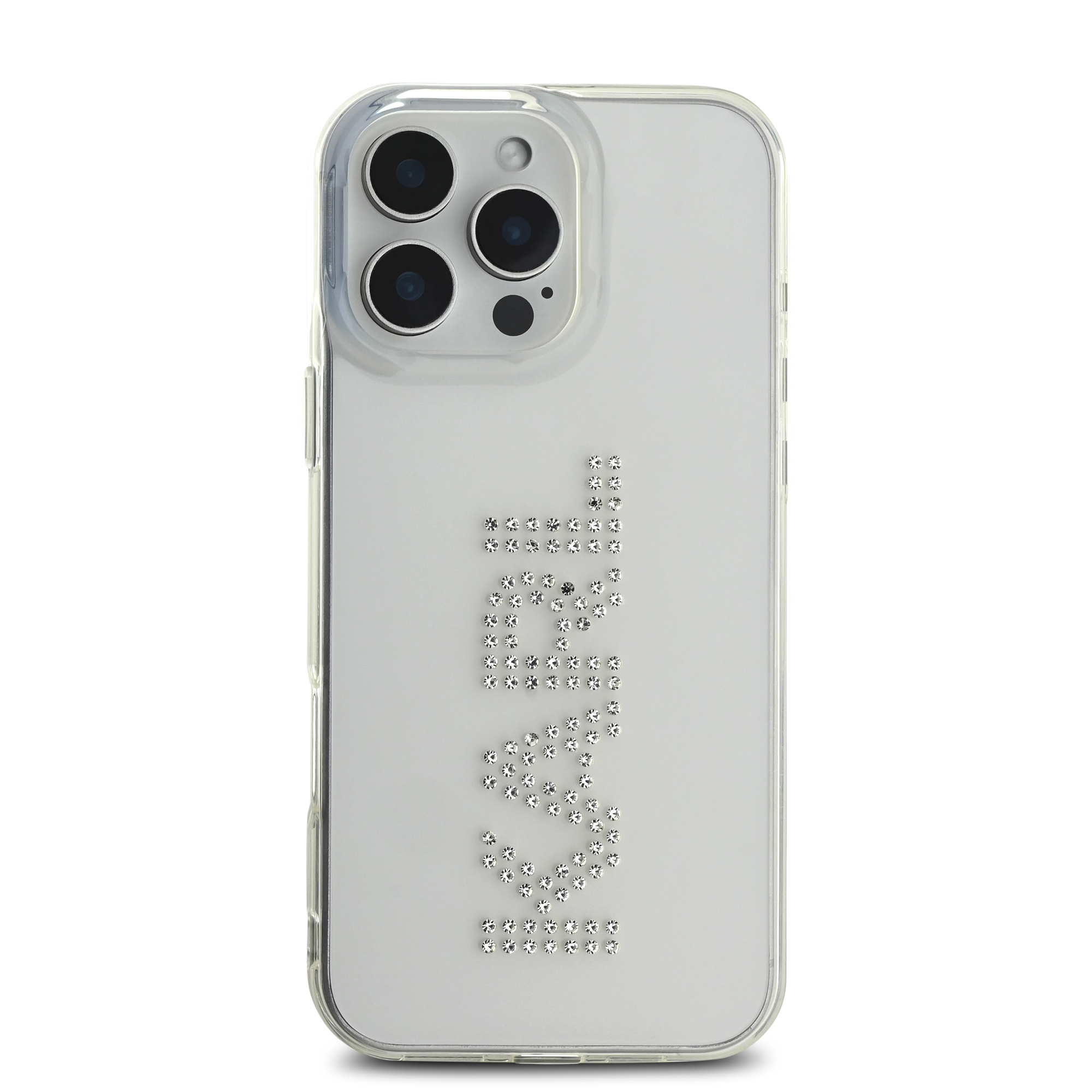 iPhone 16 Pro Max - KARL LAGERFELD Rhinestones Logo Transparent - 3