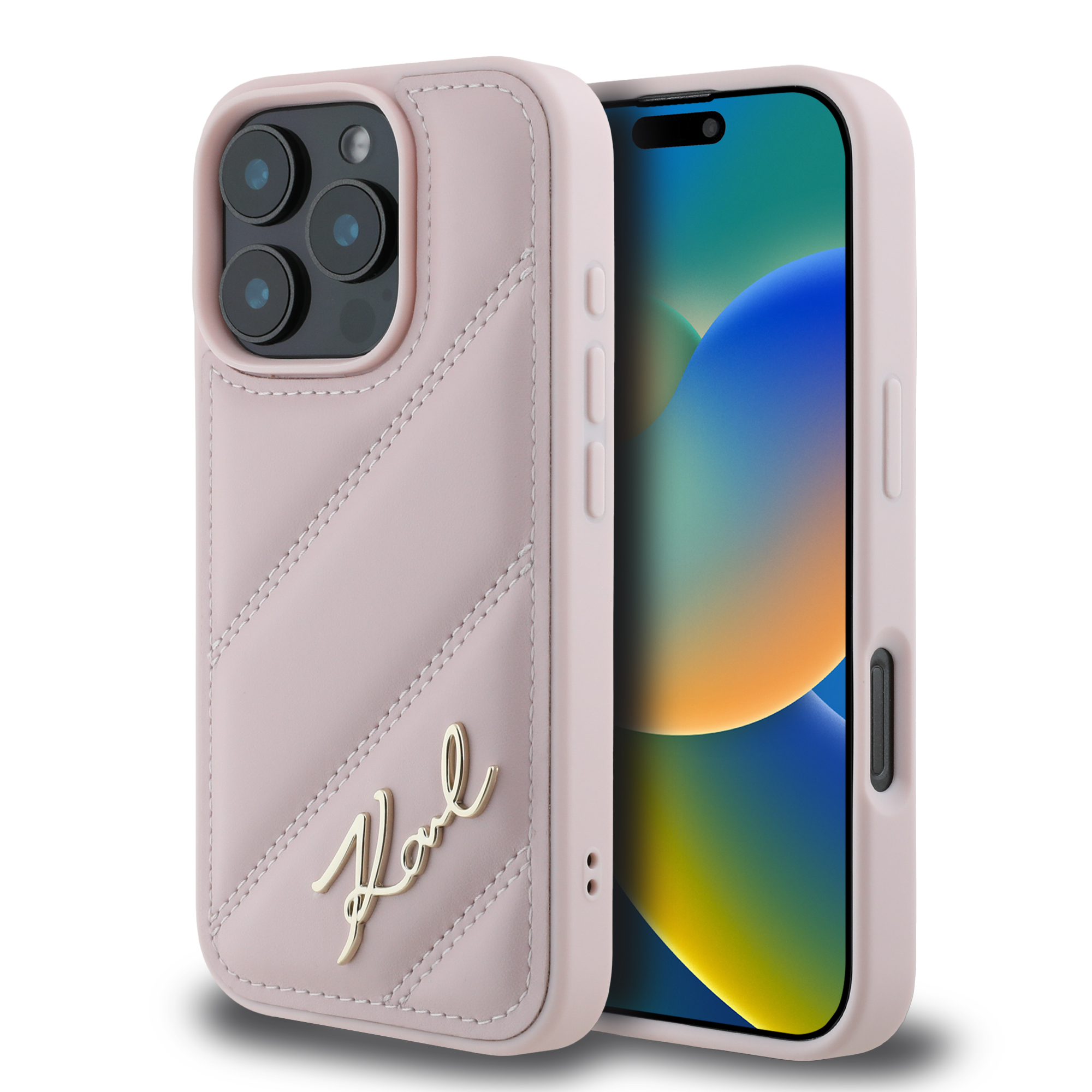 iPhone 16 Pro Max - KARL LAGERFELD Quilted Signature Pink