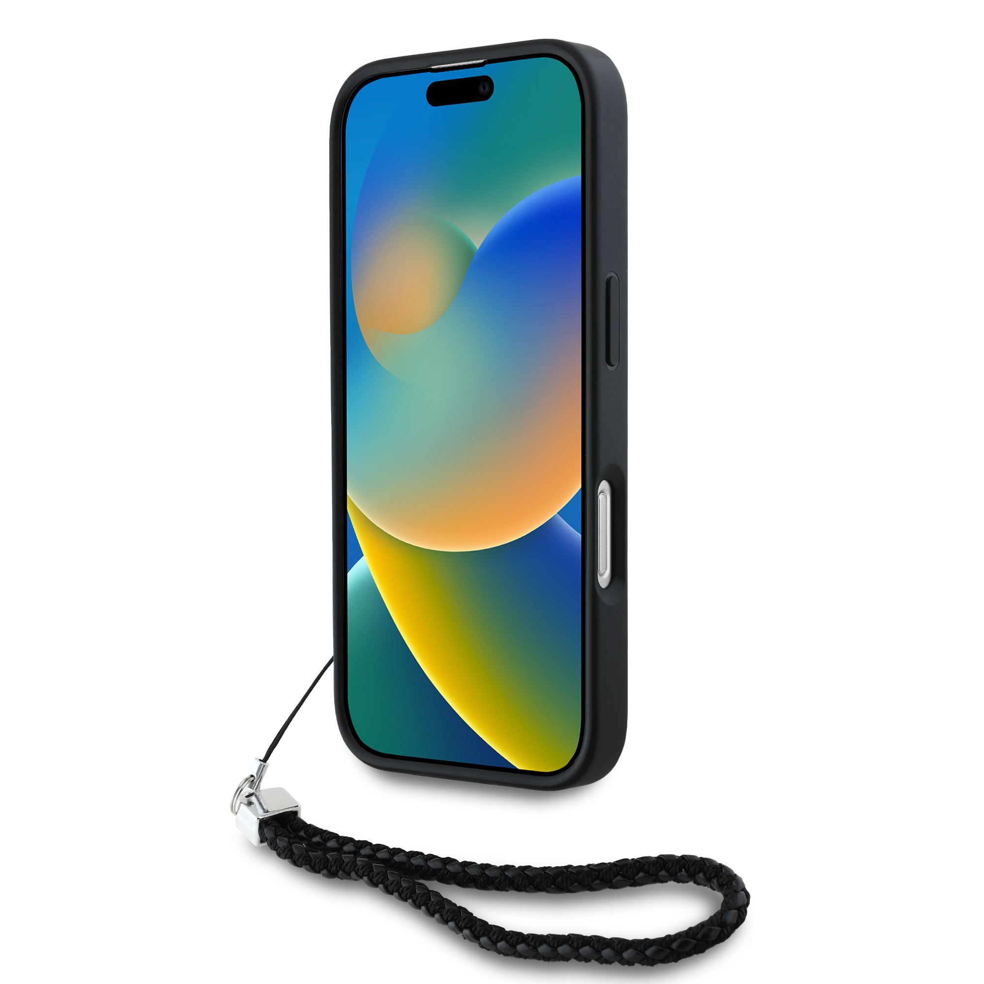 iPhone 16 Pro Max - KARL LAGERFELD Quilted Initial Chain Strap Black - 4