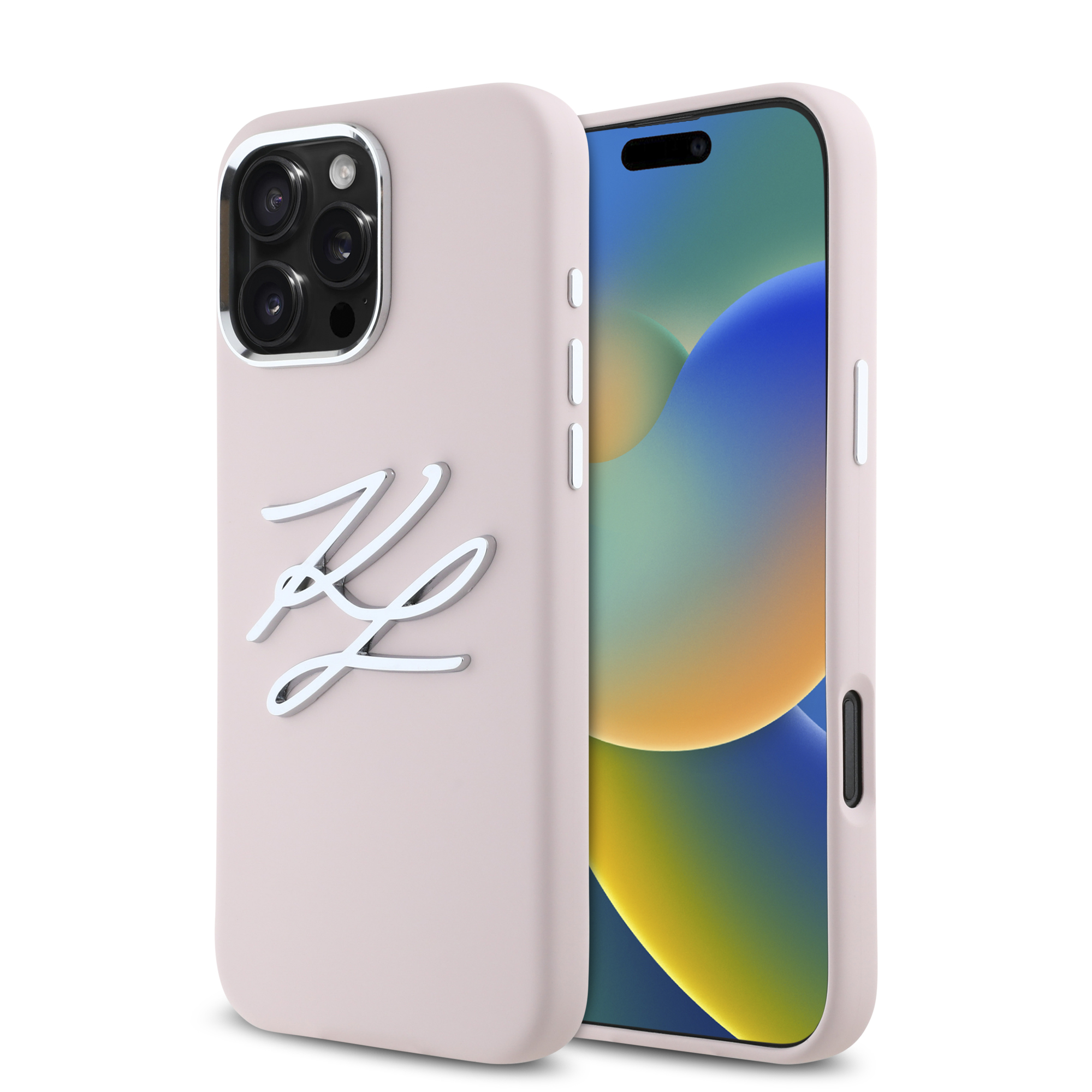 iPhone 16 Pro Max - KARL LAGERFELD Liquid Silicone Big Initials Pink
