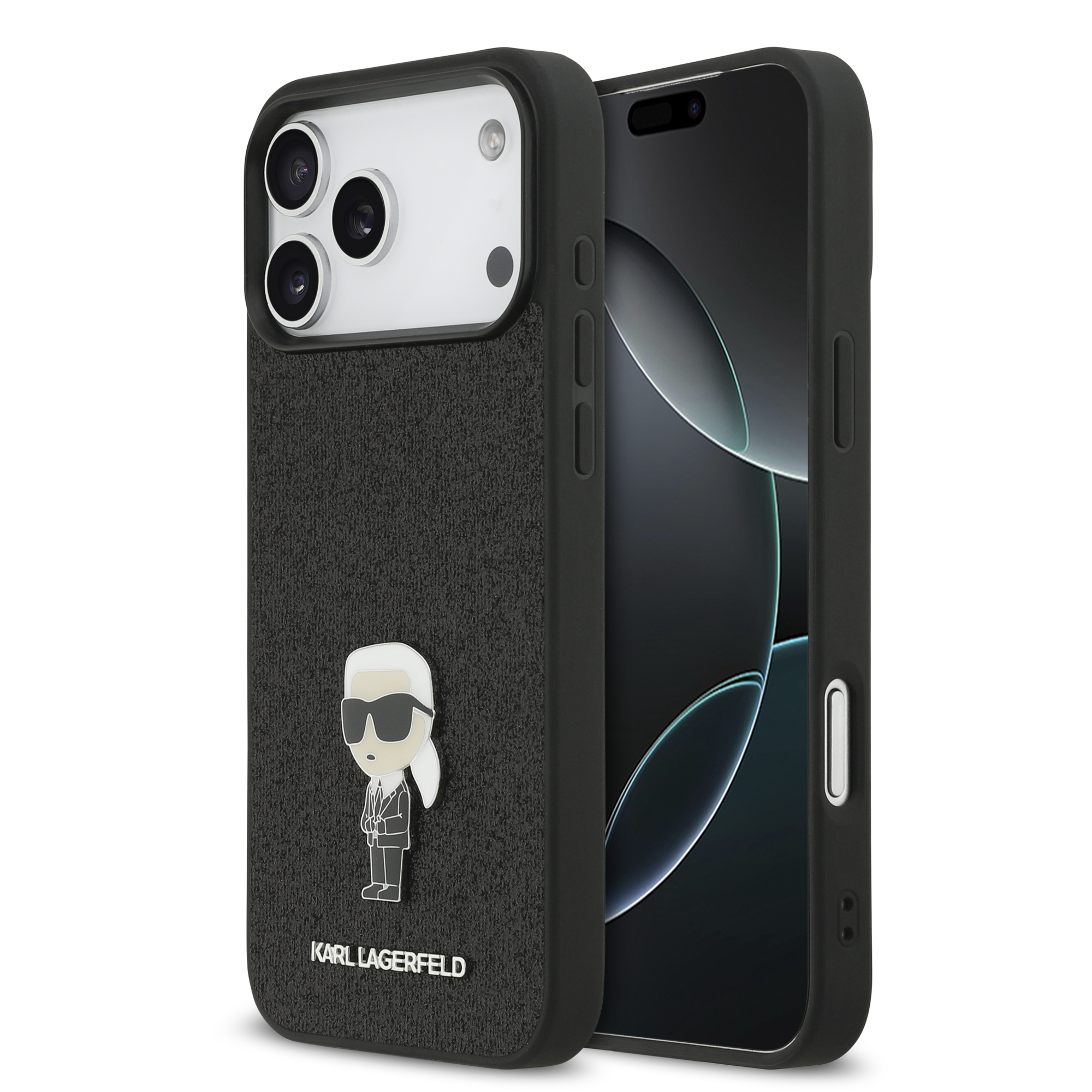 iPhone 17 Pro Max - KARL LAGERFELD Ikonik Fixed Glitter Metal Pin - 2