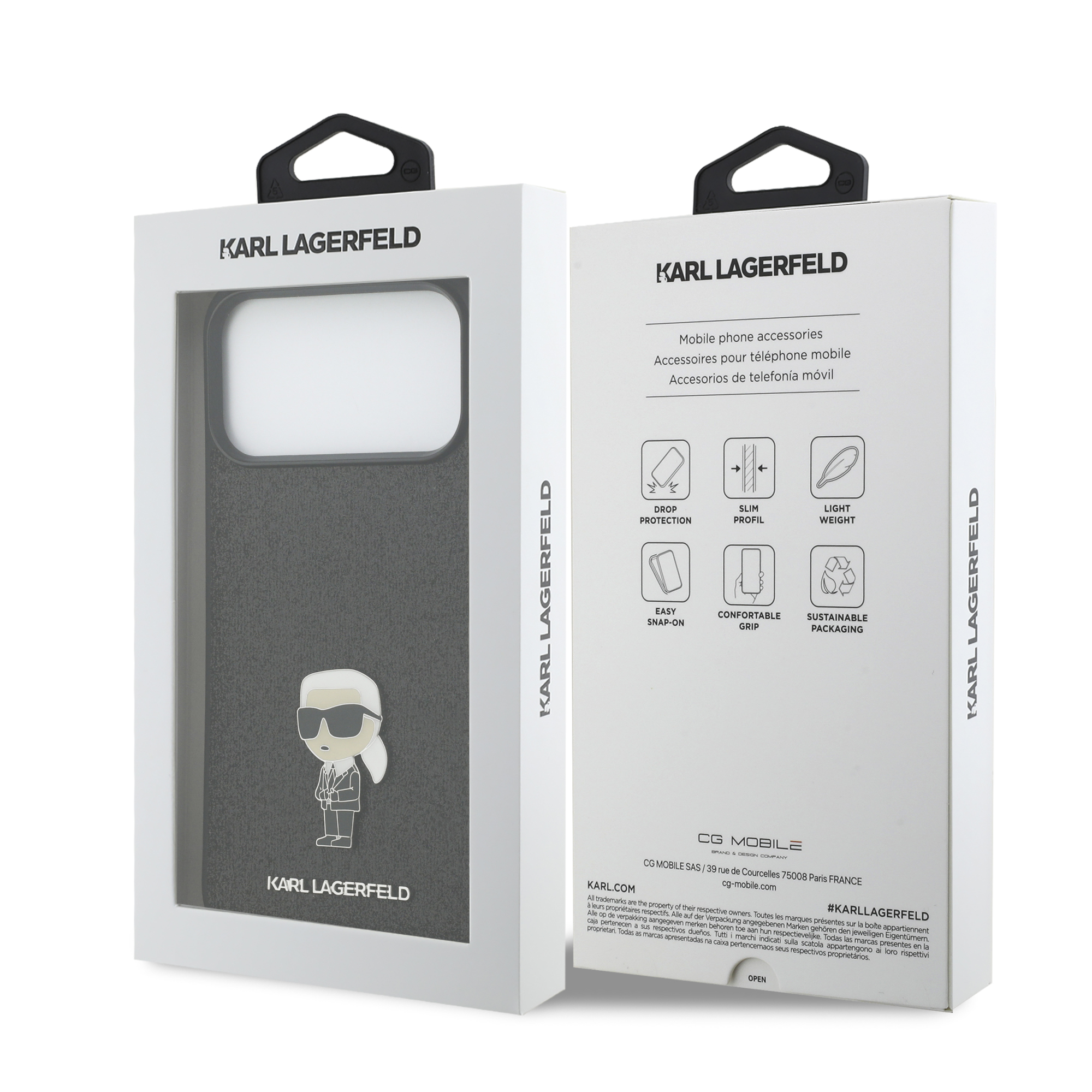iPhone 17 Pro Max - KARL LAGERFELD Ikonik Fixed Glitter Metal Pin - 8