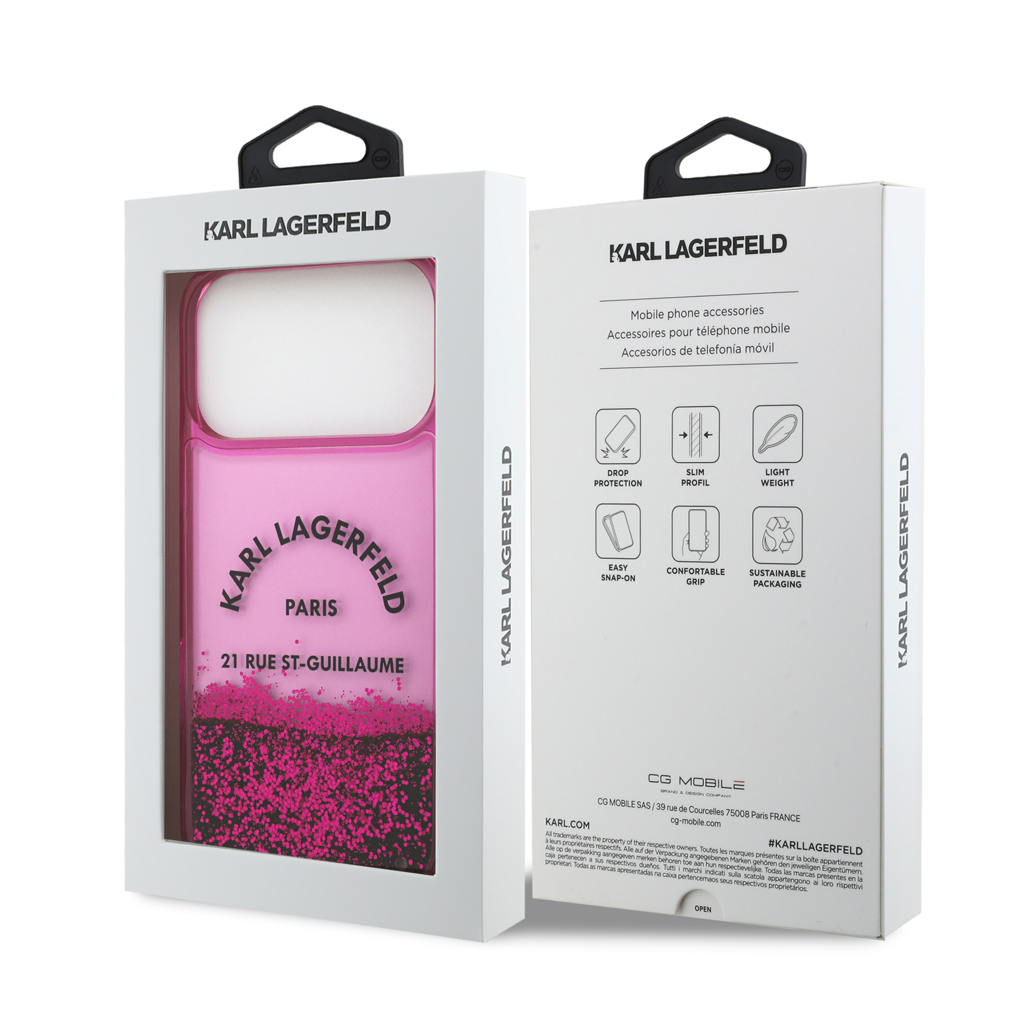 iPhone 17 Pro Max - KARL LAGERFELD Liquid Glitter Fuchsia - 8