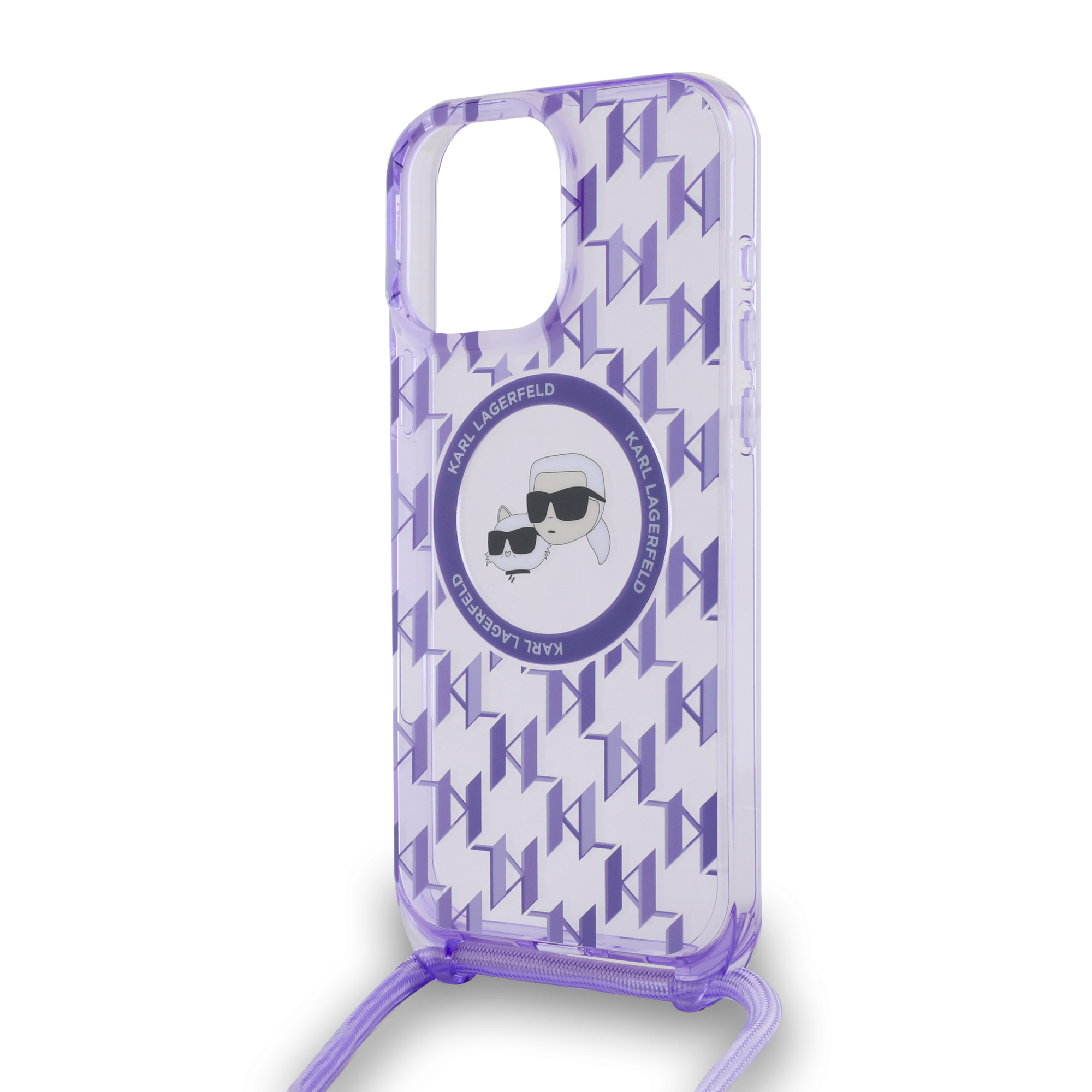 iPhone 16 Pro Max - KARL LAGERFELD Karl & Choupette With Strap Purple - 5
