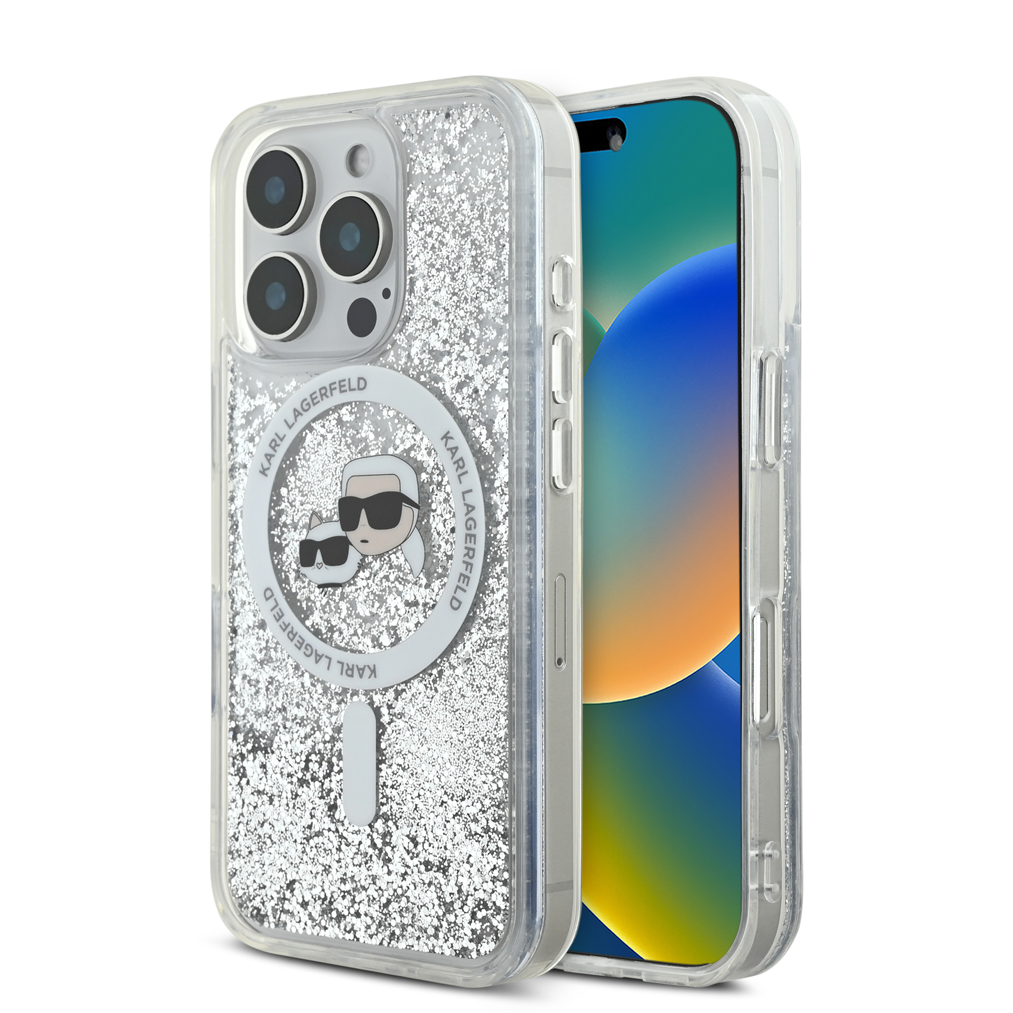 iPhone 16 Pro Max - KARL LAGERFELD Glitter Case Karl & Choupette - 2