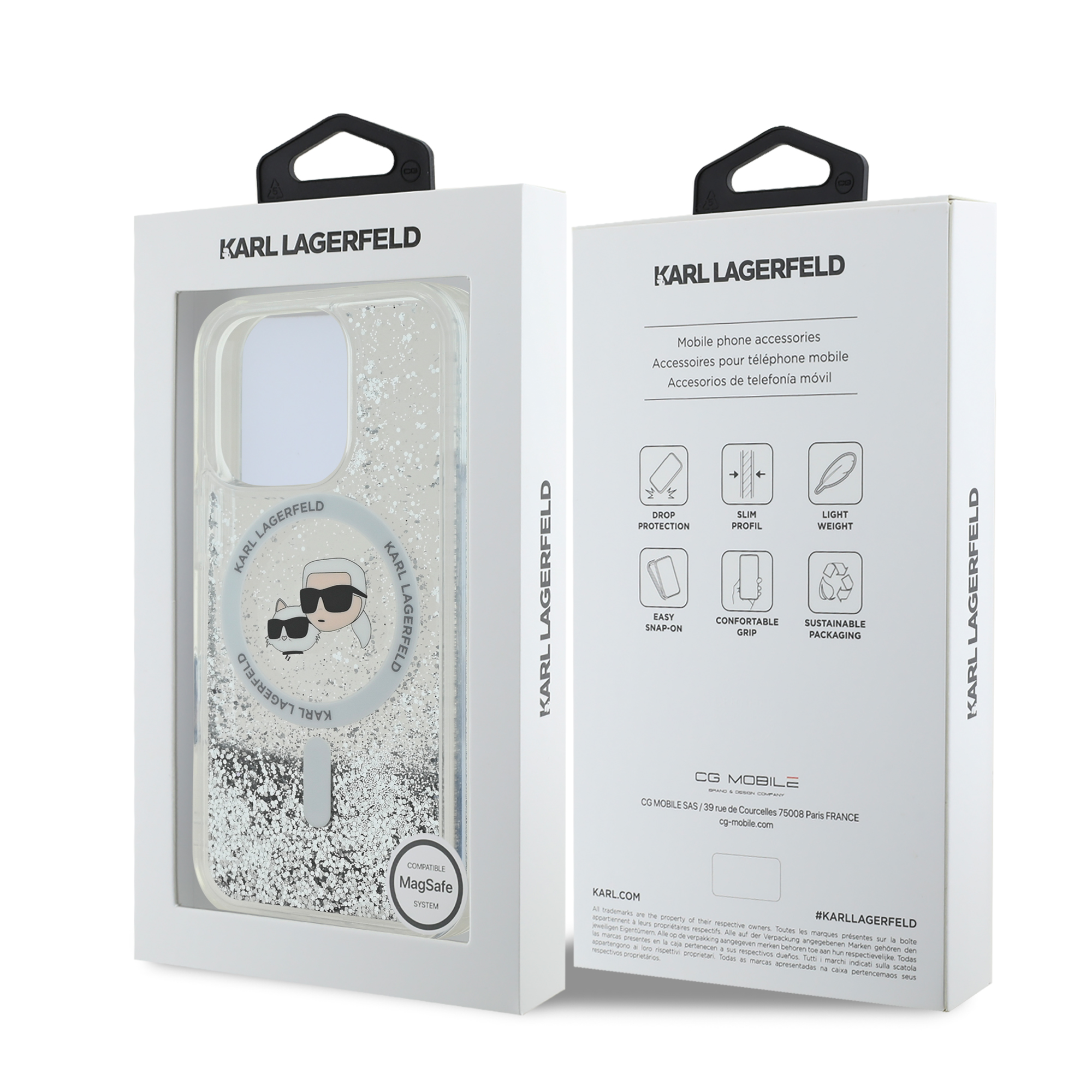 iPhone 16 Pro Max - KARL LAGERFELD Glitter Case Karl & Choupette - 8