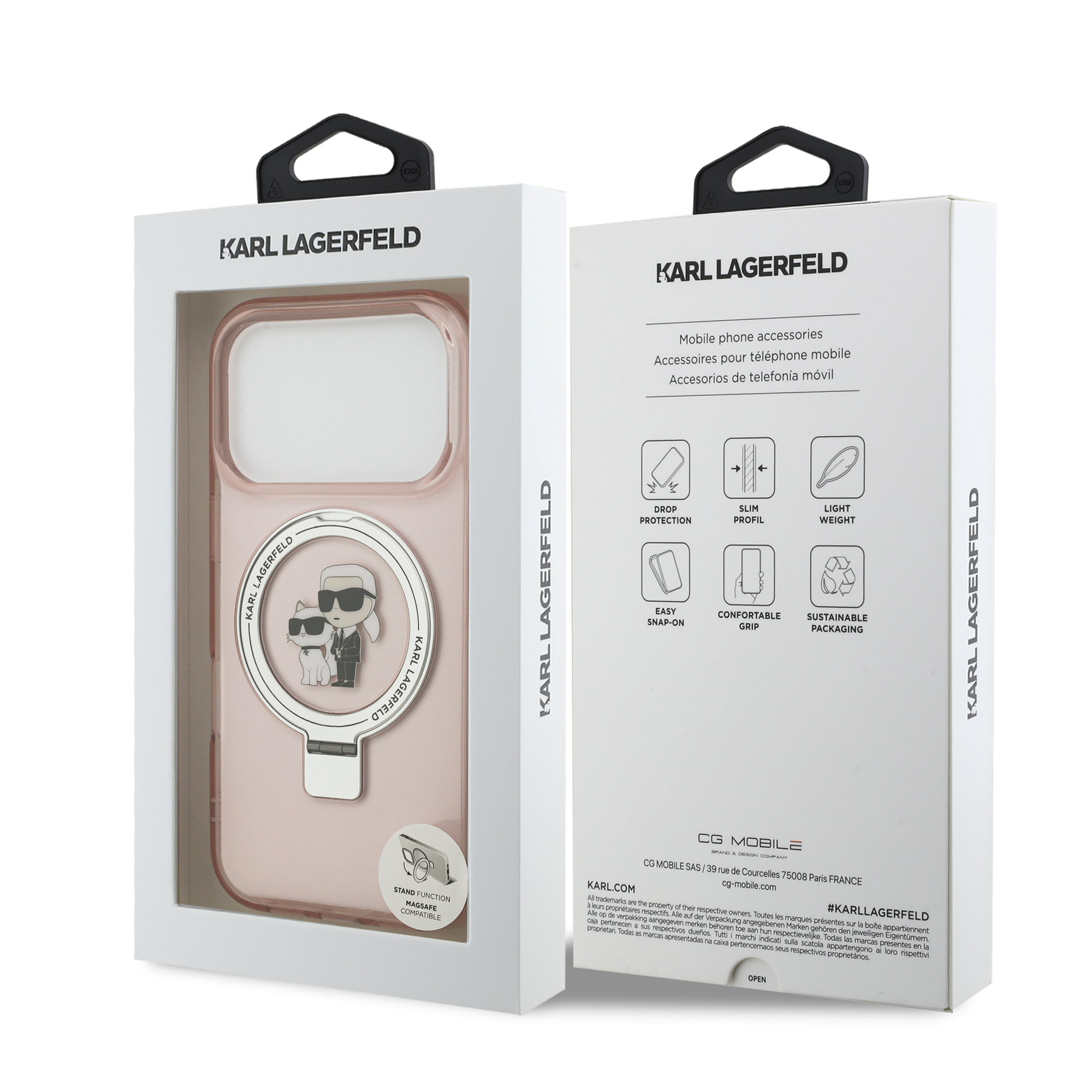 iPhone 17 Pro - KARL LAGERFELD Ringstand KC Pink - 8
