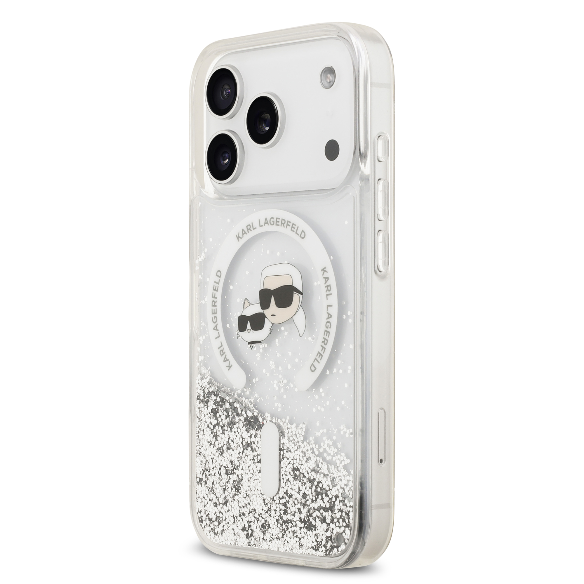 iPhone 17 Pro - KARL LAGERFELD Liquid Glitter Heads Transparent - 3