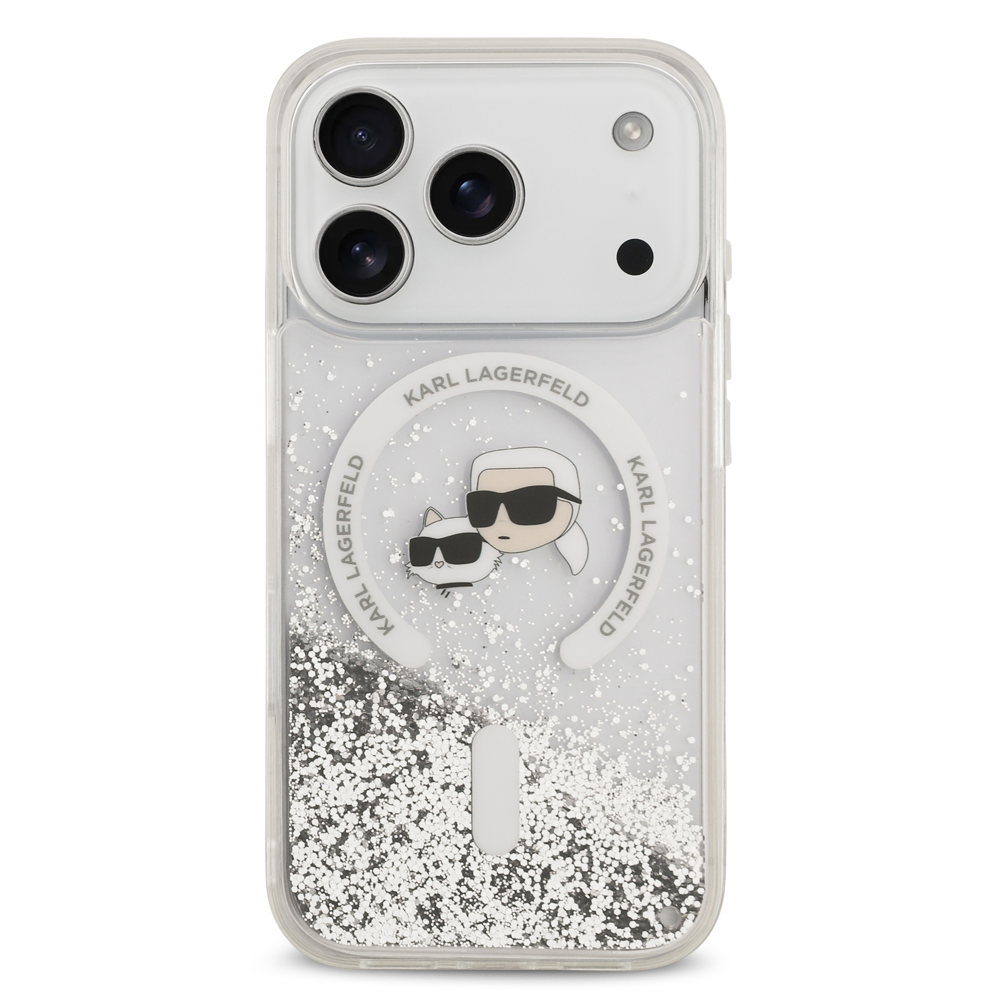 iPhone 17 Pro - KARL LAGERFELD Liquid Glitter Heads Transparent