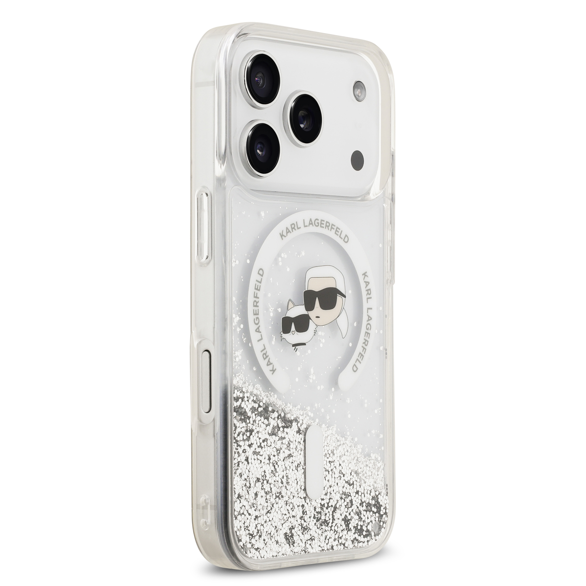 iPhone 17 Pro - KARL LAGERFELD Liquid Glitter Heads Transparent - 4