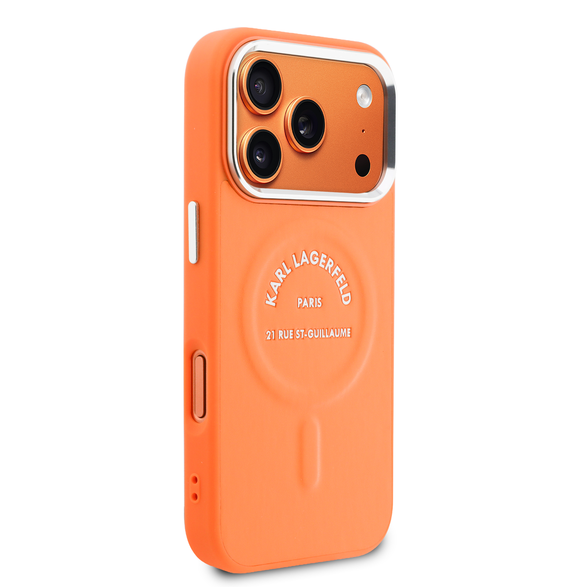 iPhone 17 Pro - KARL LAGERFELD Leather Karl Logo Orange - 4