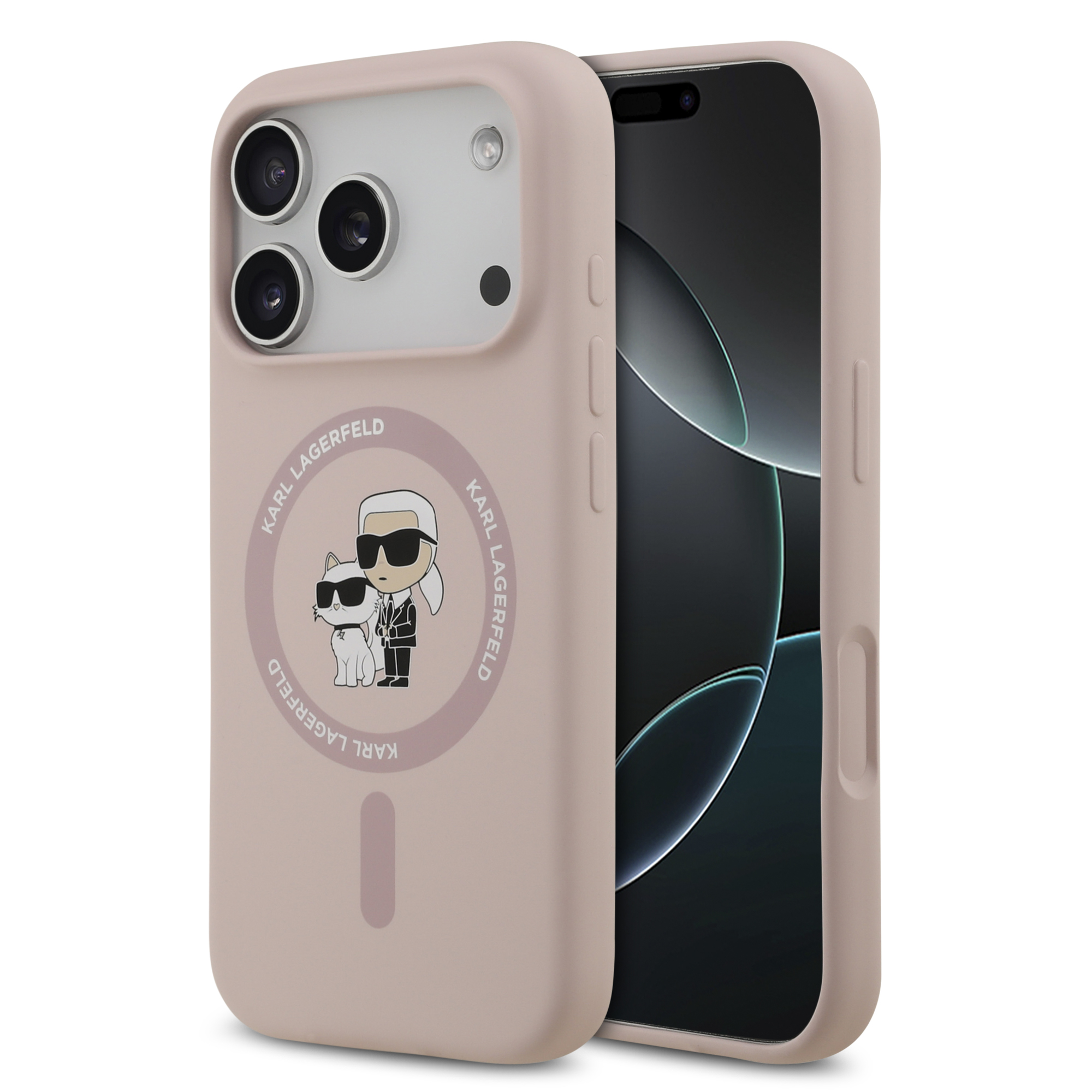 iPhone 17 Pro - KARL LAGERFELD Silicone KC Body Ring Pink - 2