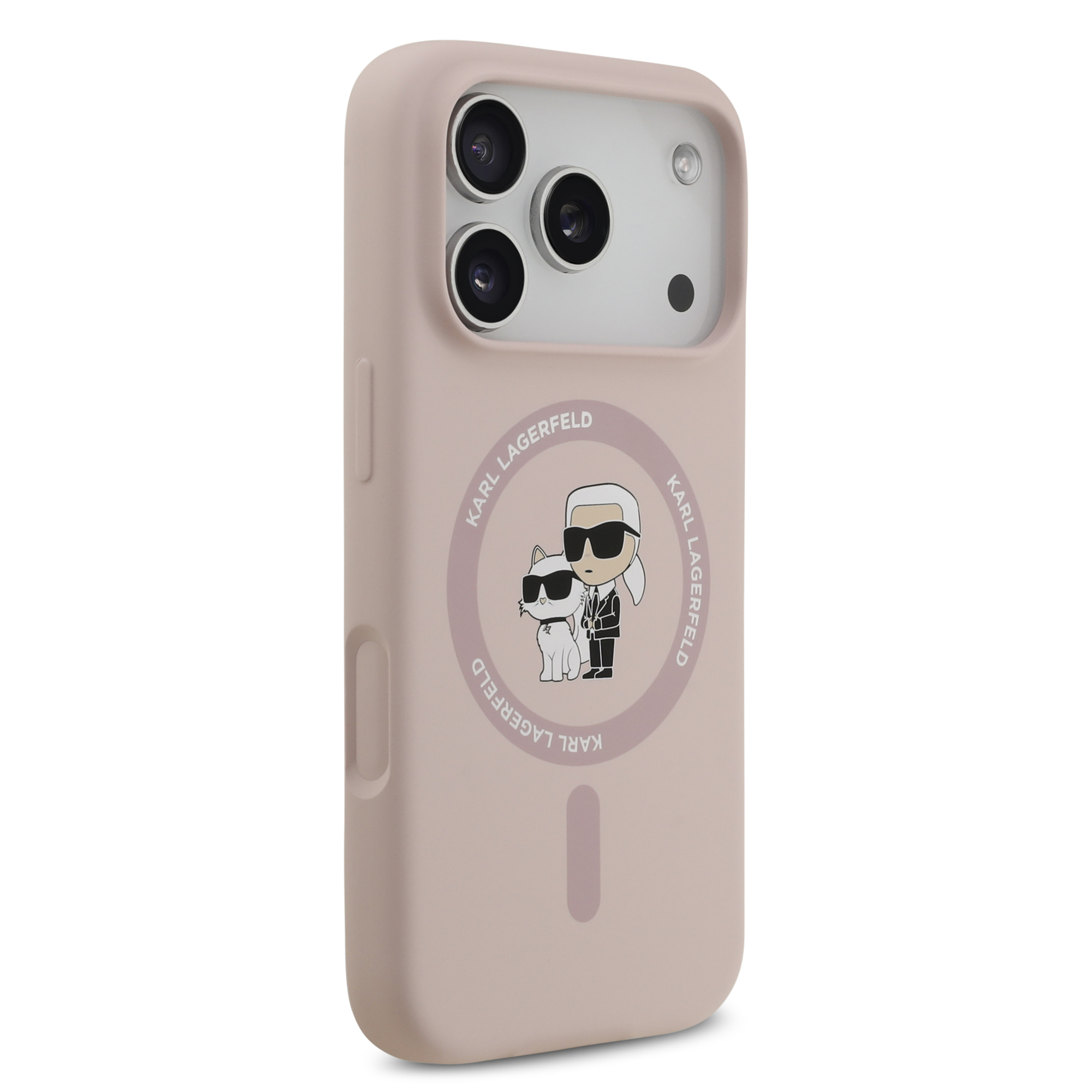 iPhone 17 Pro - KARL LAGERFELD Silicone KC Body Ring Pink - 4