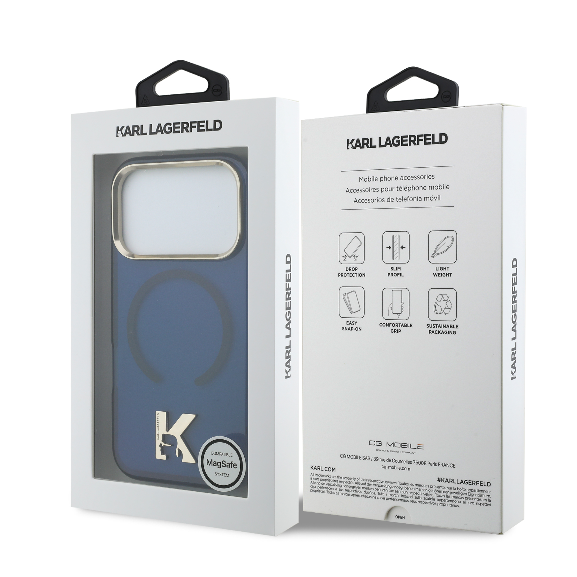 iPhone 17 Pro Max - KARL LAGERFELD Head Logo Blue - 8
