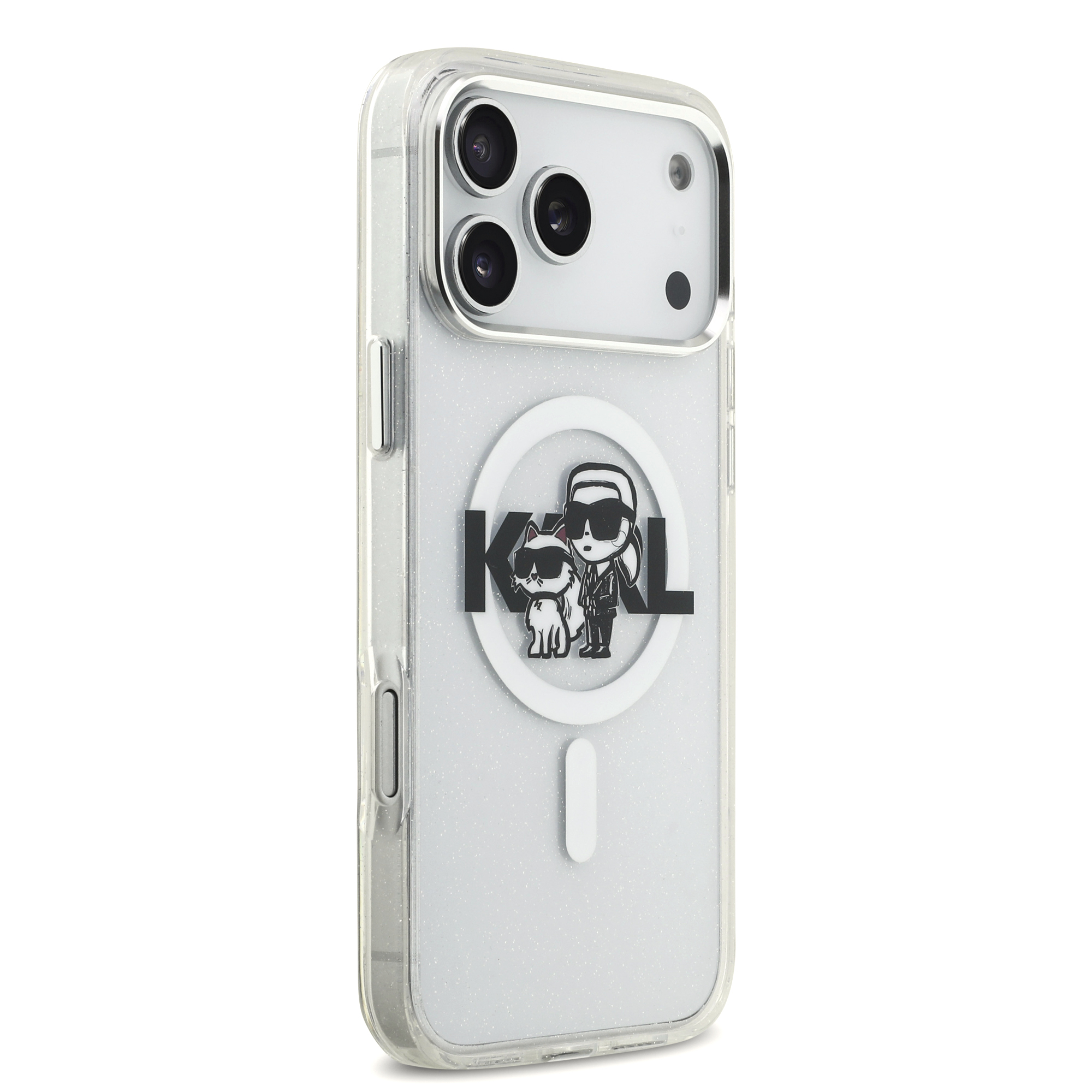 iPhone 17 Pro Max - KARL LAGERFELD Glitter Karl&Choupette Sketch Clear - 4