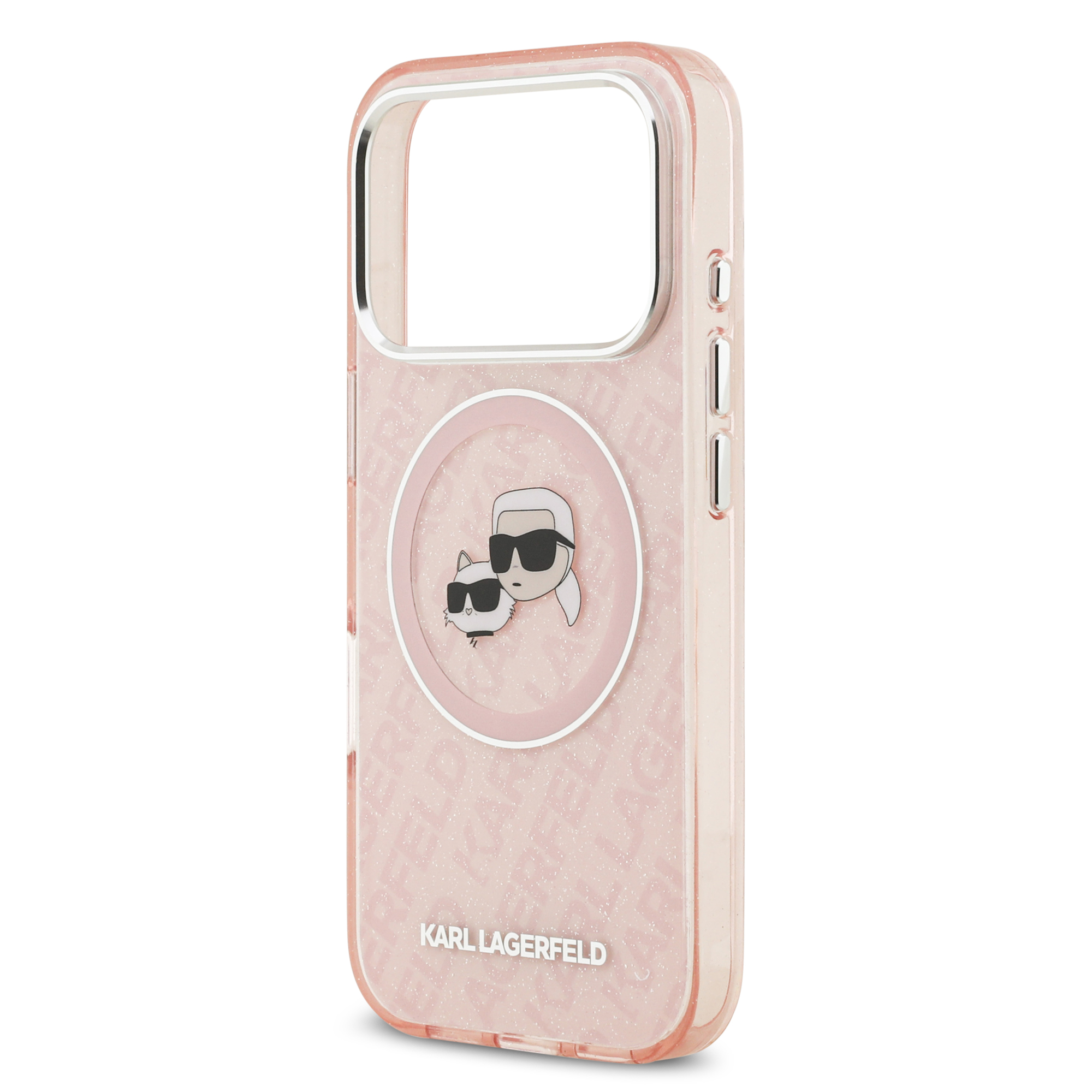 iPhone 17 Pro Max - KARL LAGERFELD Glitter Karl&Choupette Heads Pink - 6