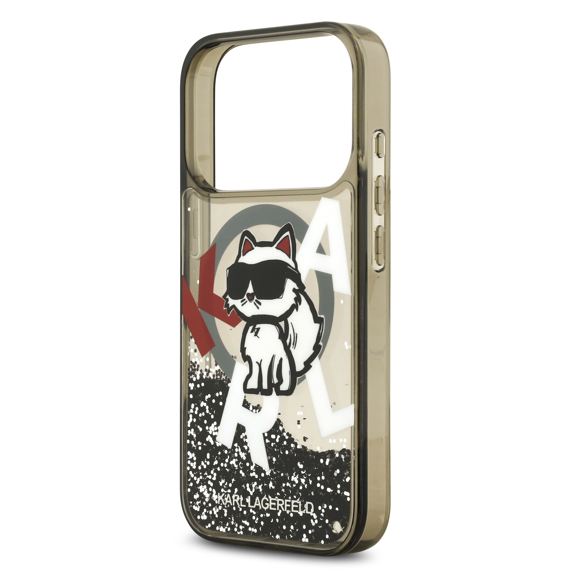 iPhone 17 Pro Max - KARL LAGERFELD Liquid Glitter Choupette Logo Black - 6