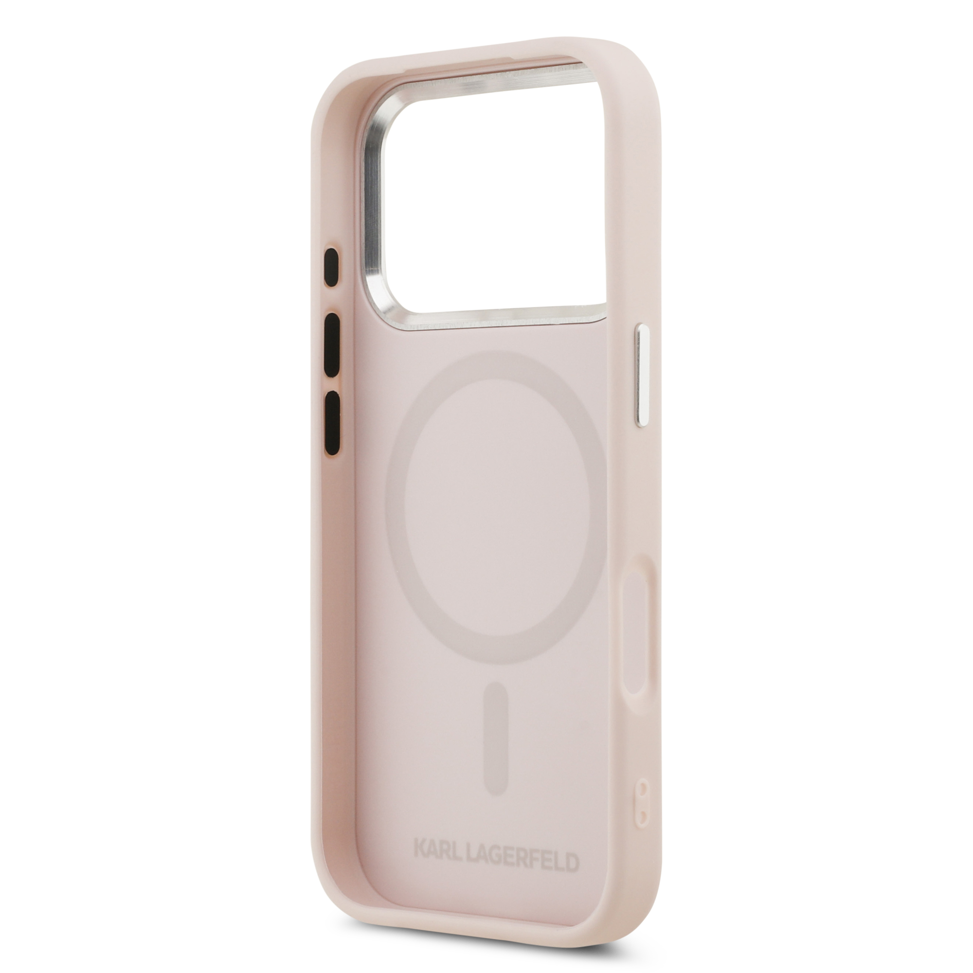 iPhone 17 Pro Max - KARL LAGERFELD Leather Initial Metal Logo Pink - 7