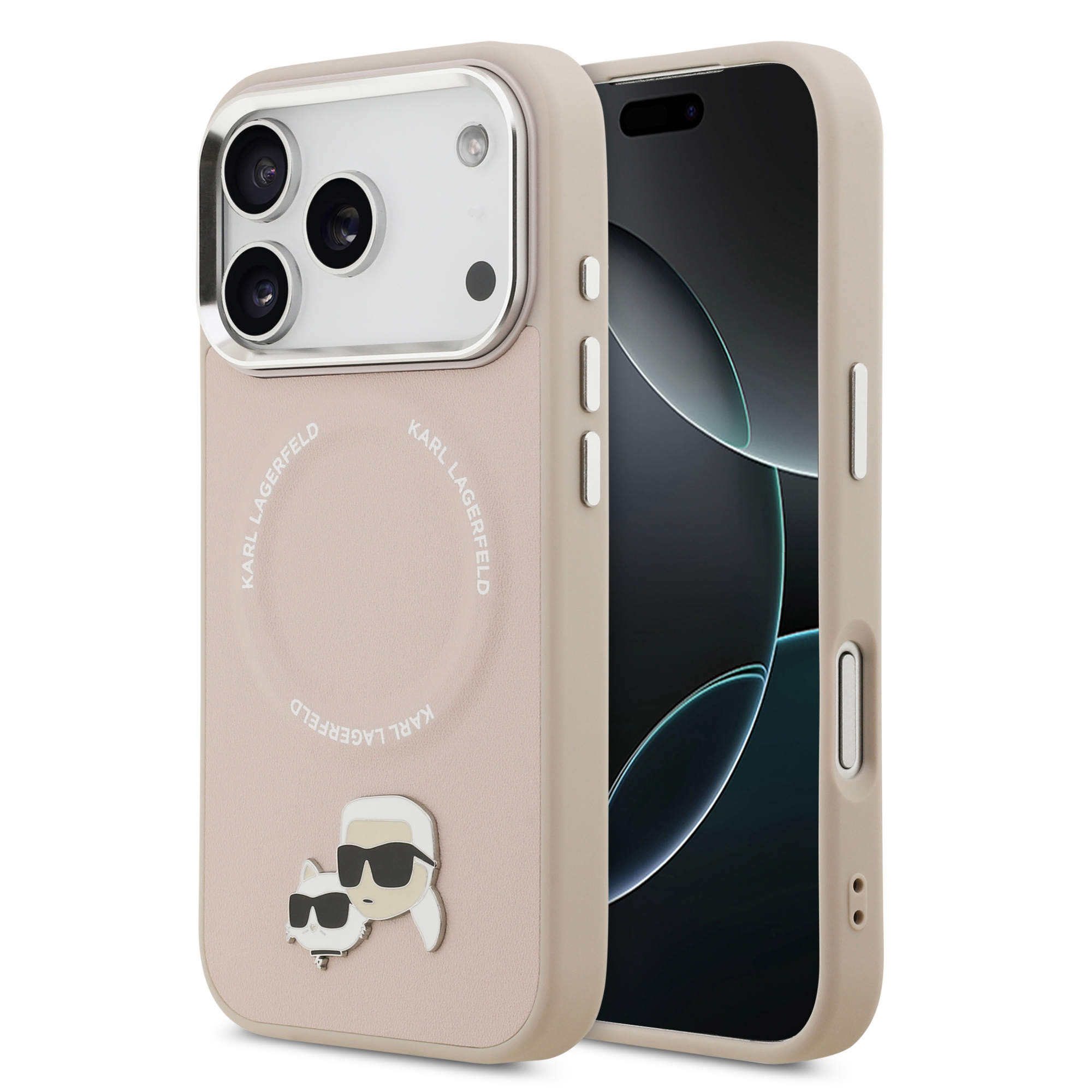 iPhone 17 Pro Max - KARL LAGERFELD Karl&Choupette Pins Logo Pink - 2