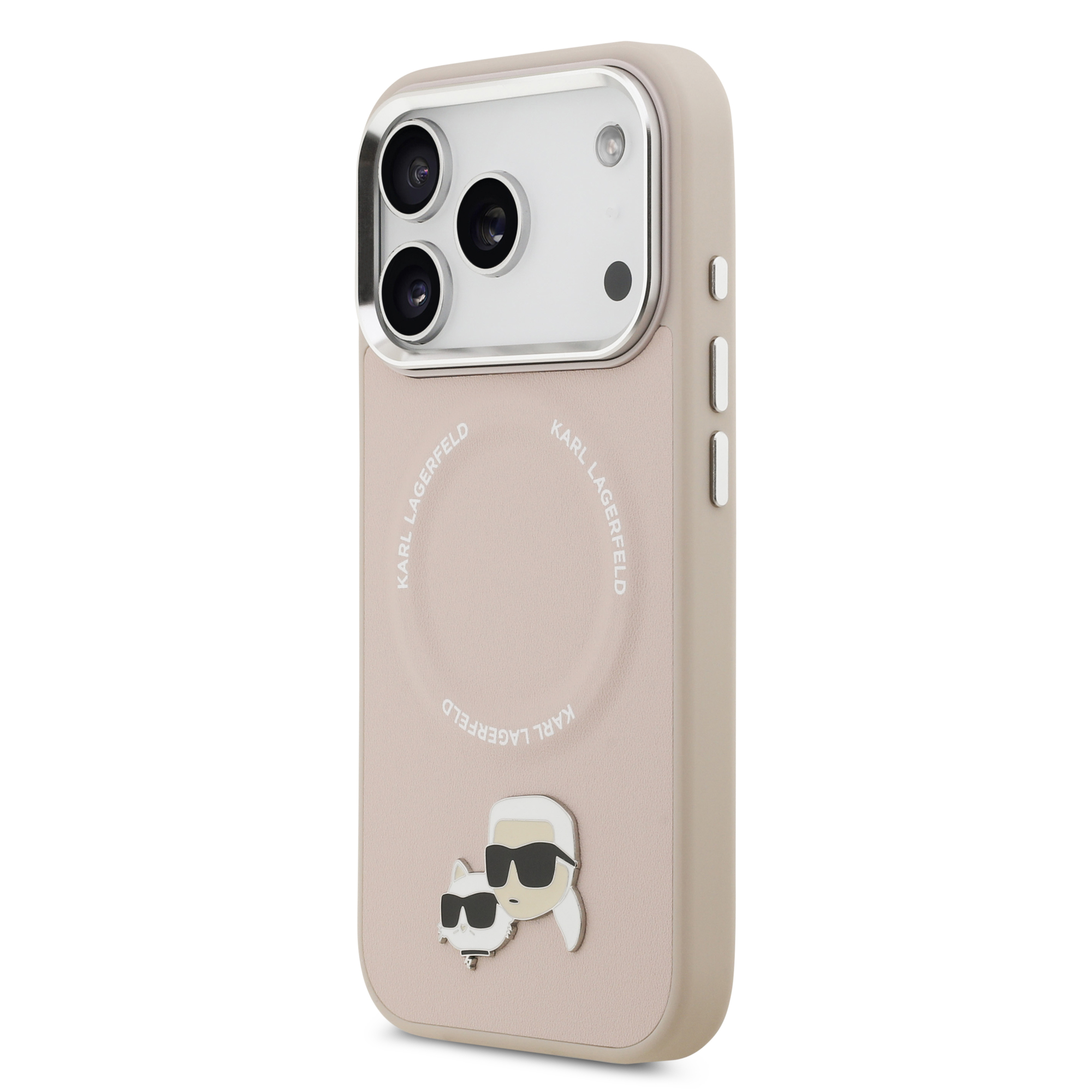 iPhone 17 Pro Max - KARL LAGERFELD Karl&Choupette Pins Logo Pink - 3