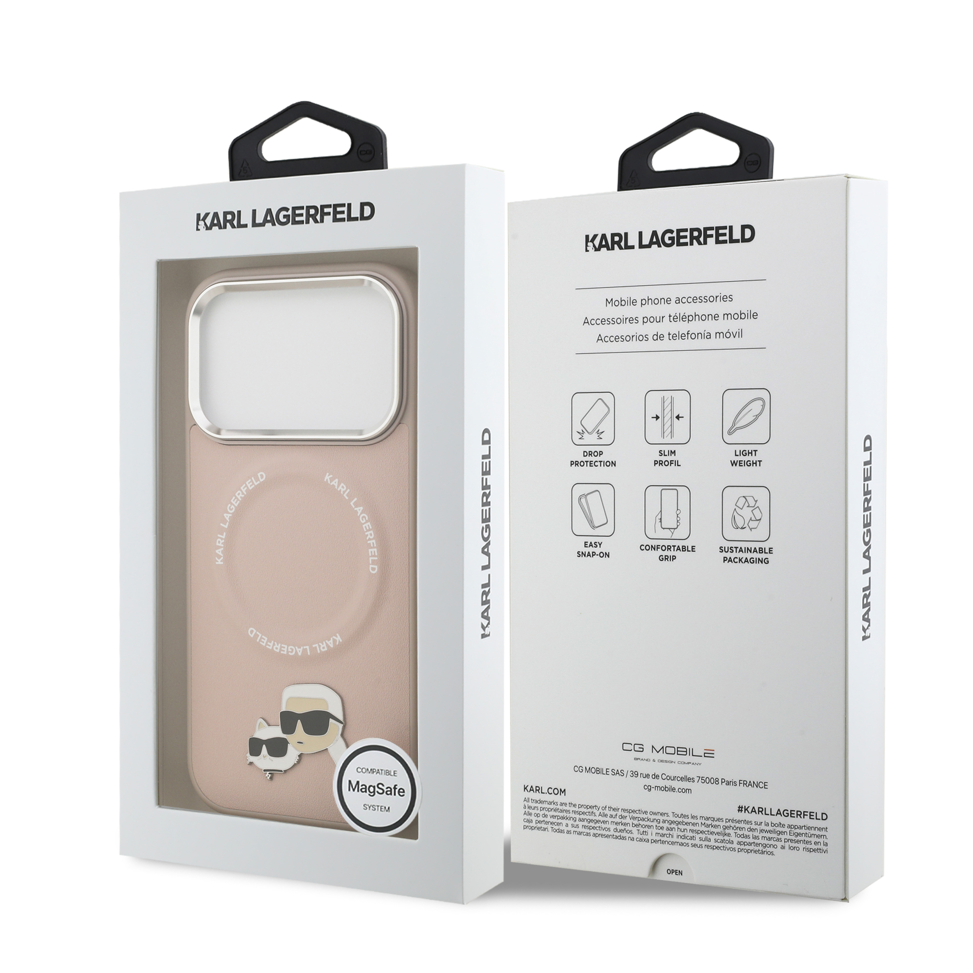 iPhone 17 Pro Max - KARL LAGERFELD Karl&Choupette Pins Logo Pink - 8
