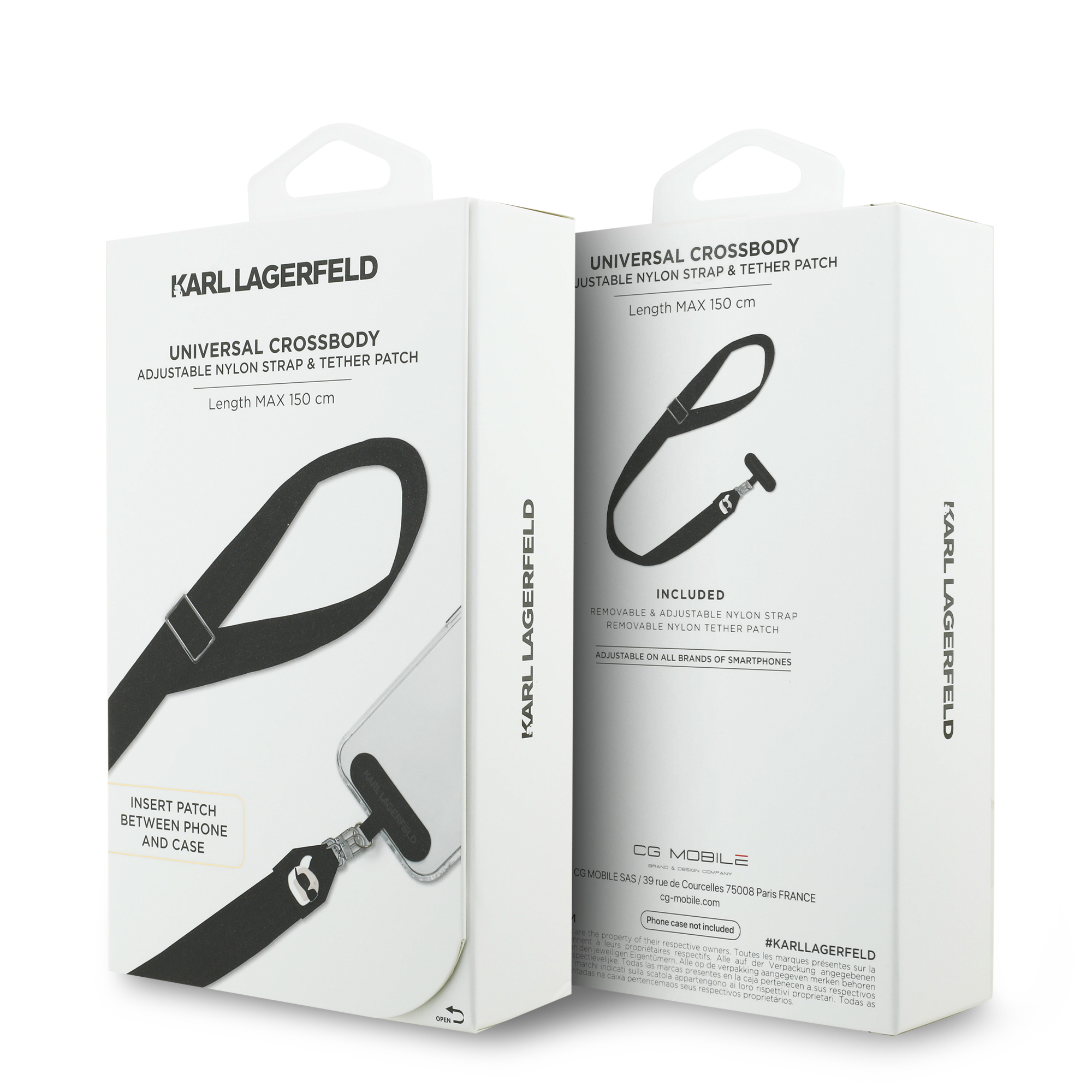 Universal Strap - KARL LAGERFELD Tether Patch Metal Logo Black - 4