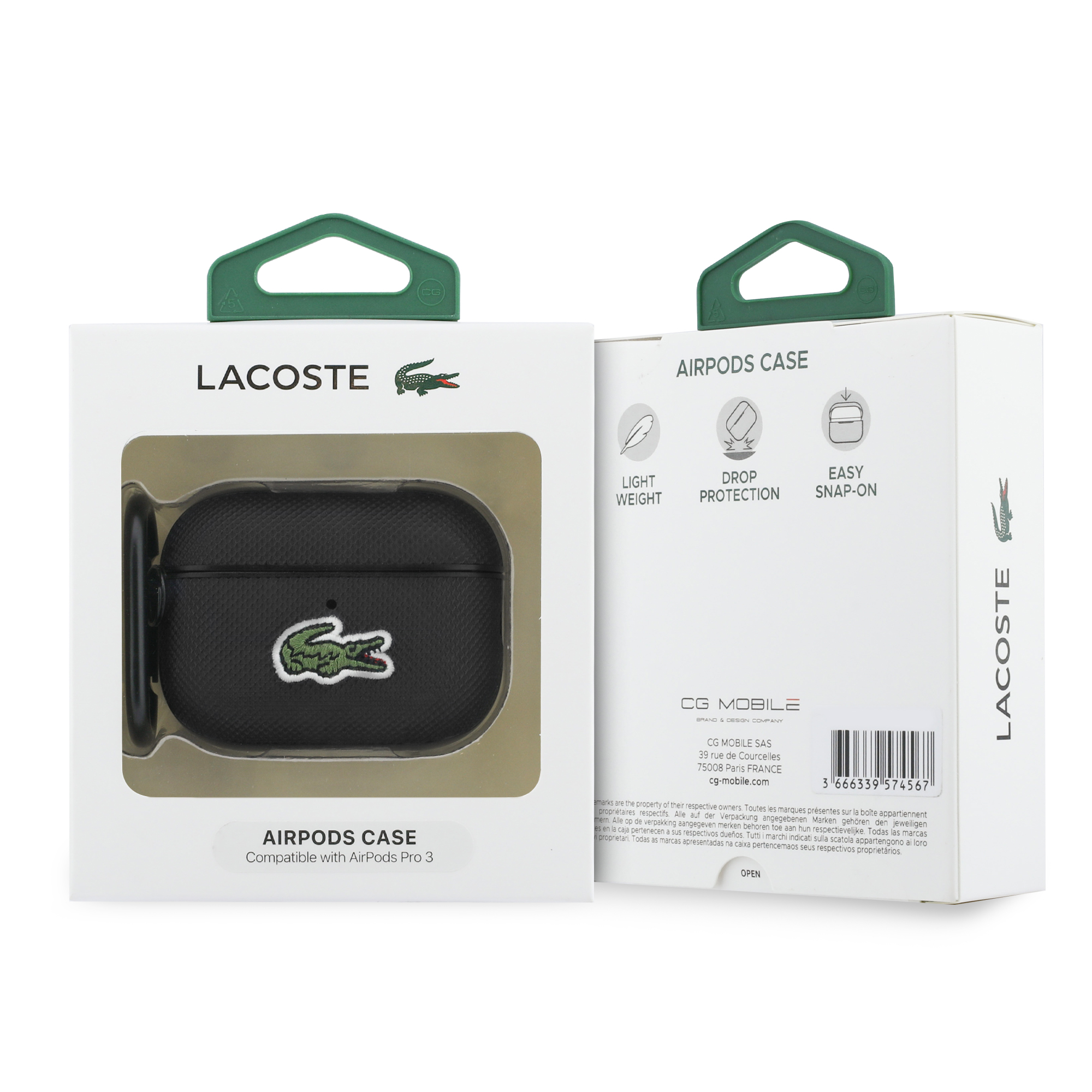 AirPods Pro 3 - LACOSTE Petit Pique Croc Logo Patch Black - 4