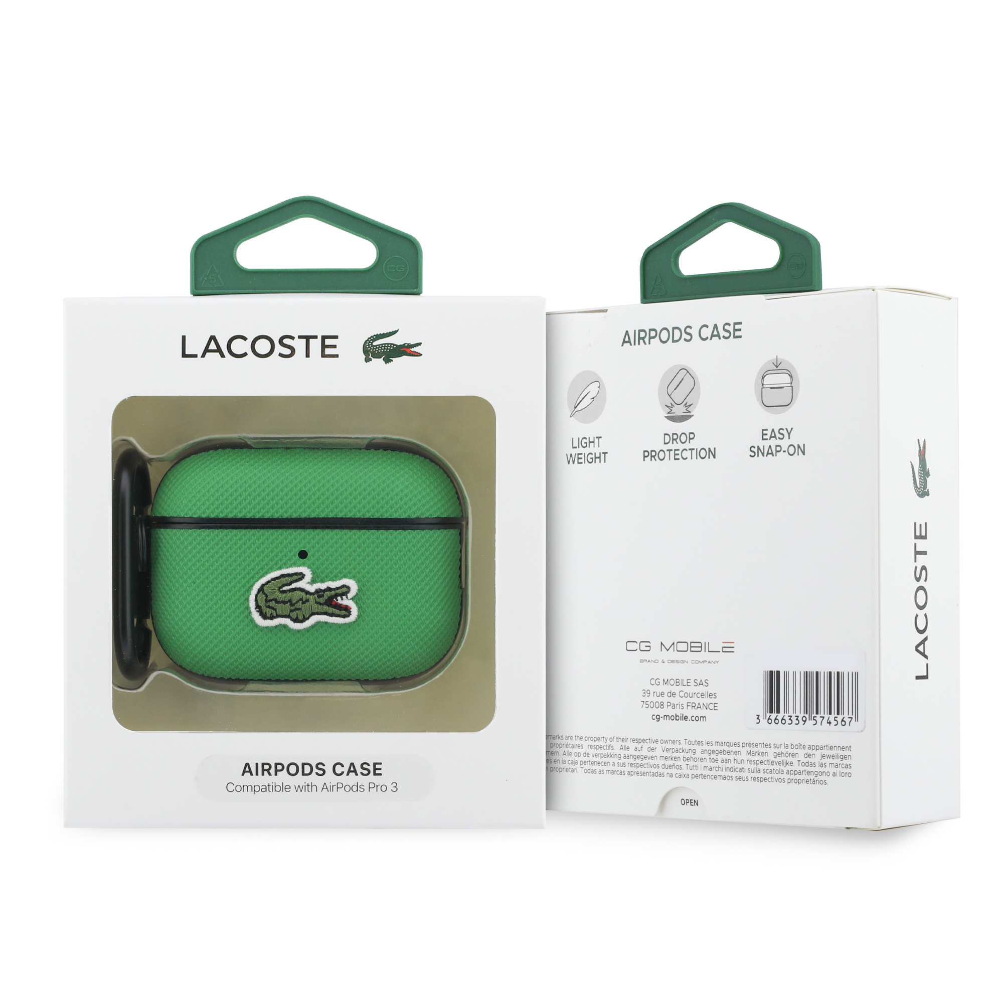 AirPods Pro 3 - LACOSTE Petit Pique Croc Logo Patch Green - 4