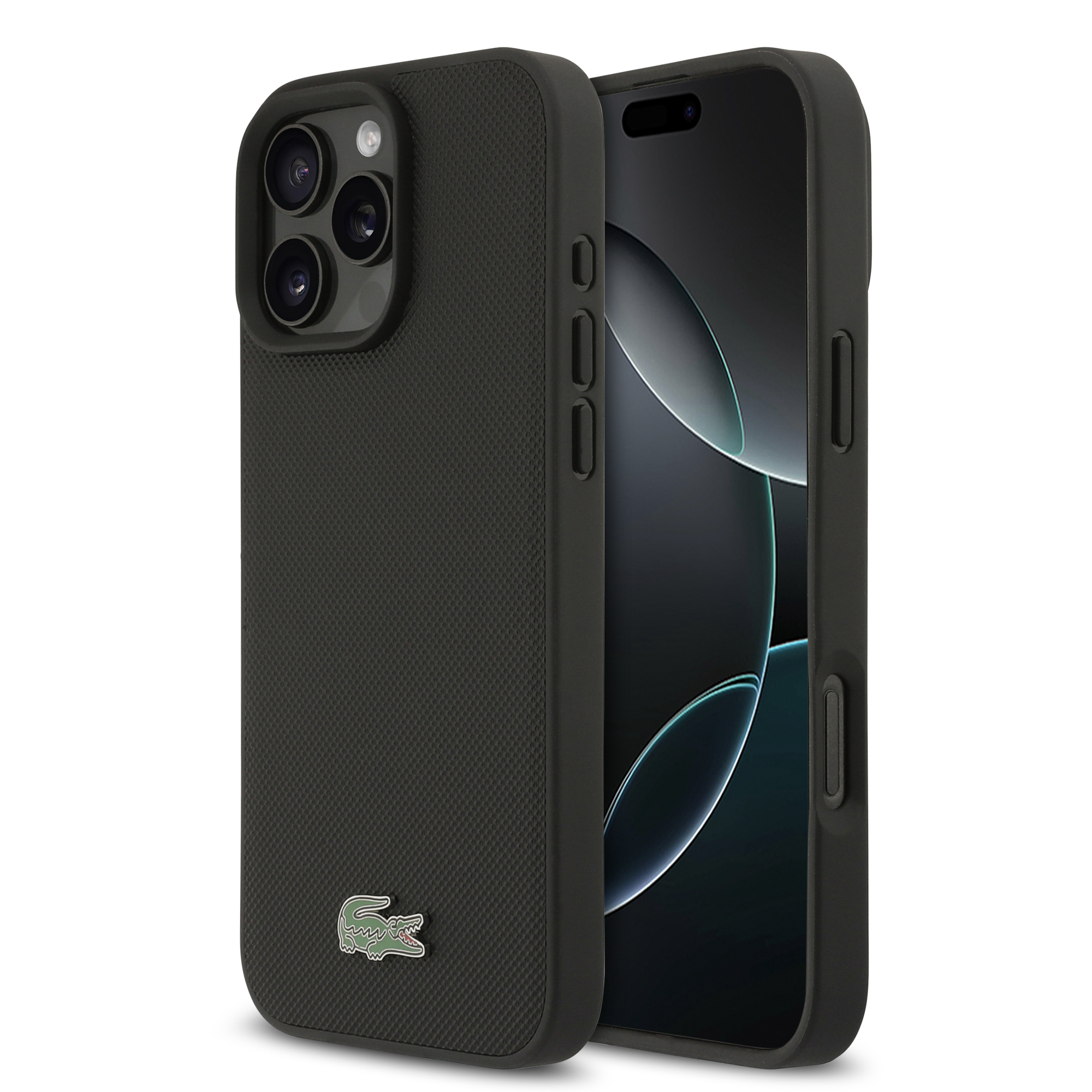iPhone 16 Pro Max - LACOSTE Full Wrap Petit Pique Black - 2
