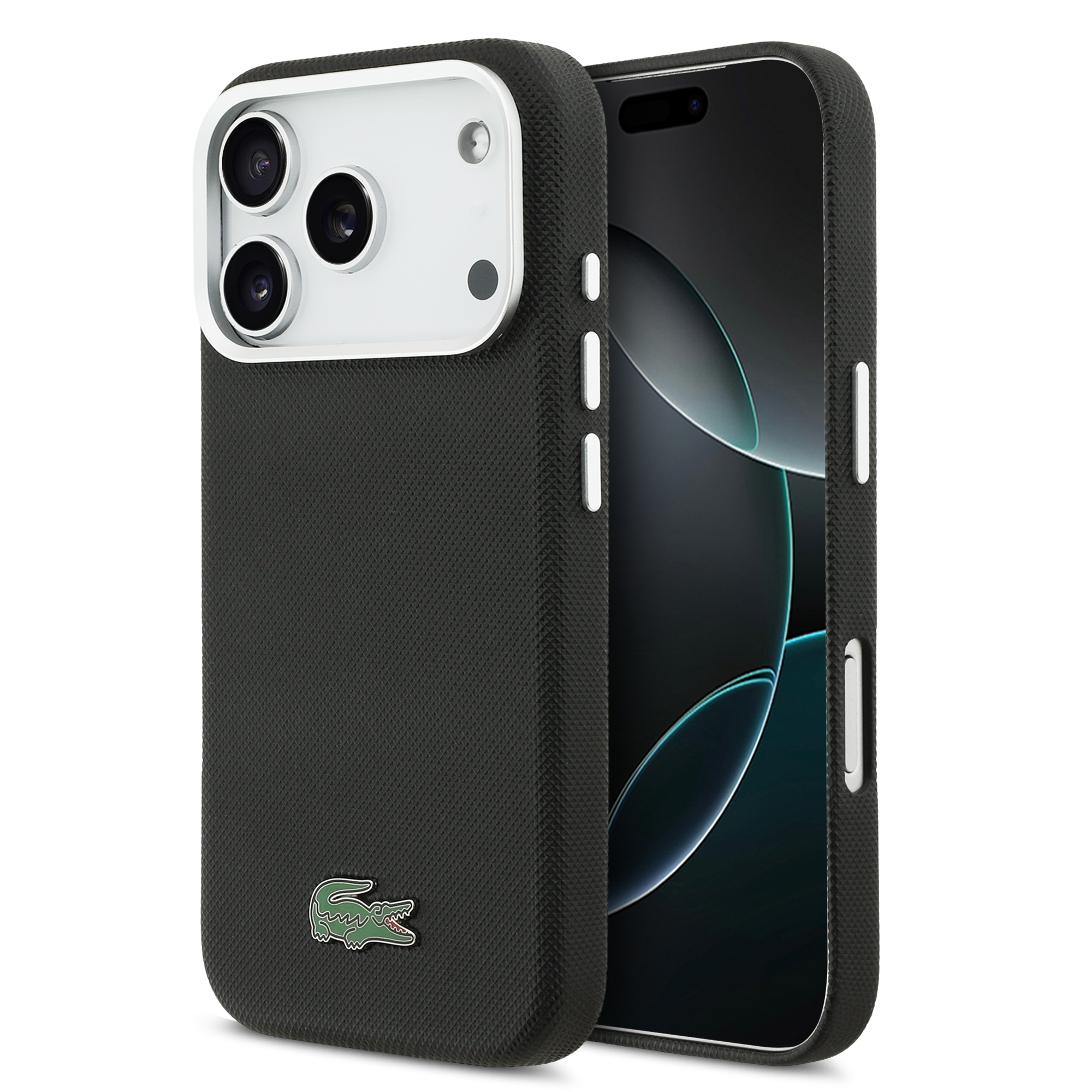 iPhone 17 Pro - LACOSTE Full Wrap Petit Pique PVC Black - 2