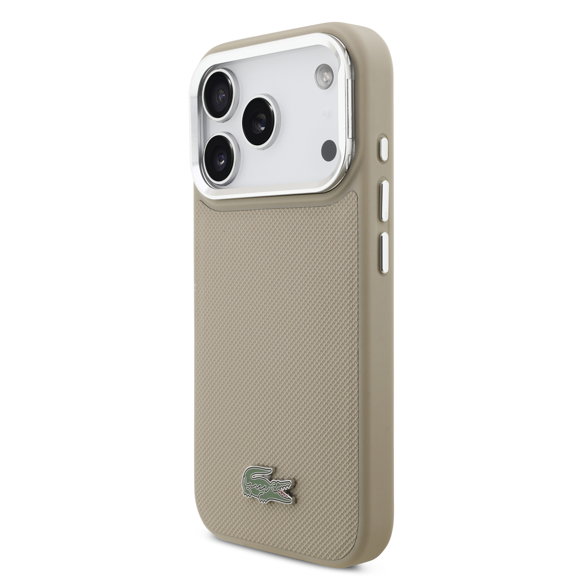 iPhone 17 Pro - LACOSTE Petit Pique PU Stand Function Taupe - 3