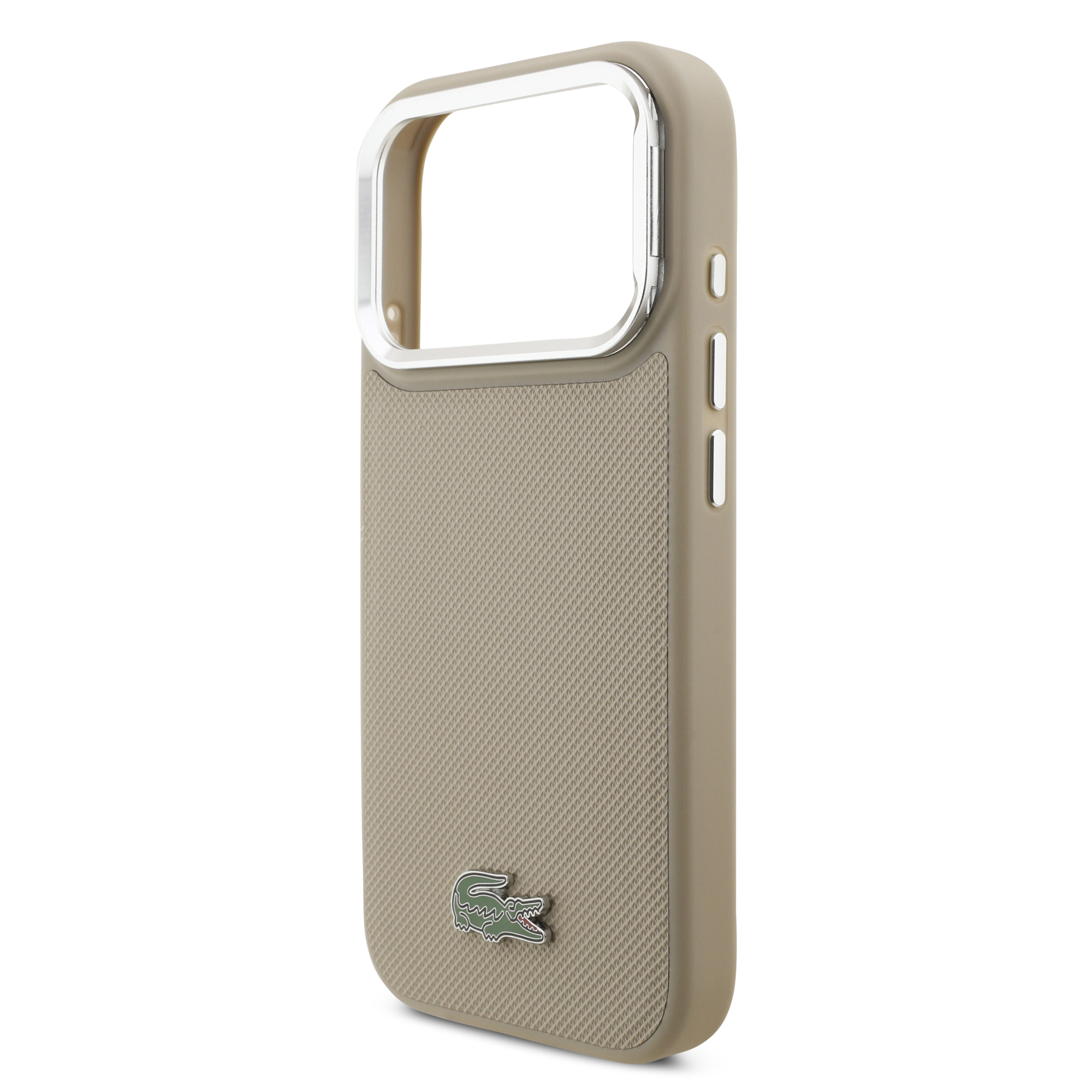 iPhone 17 Pro - LACOSTE Petit Pique PU Stand Function Taupe - 6