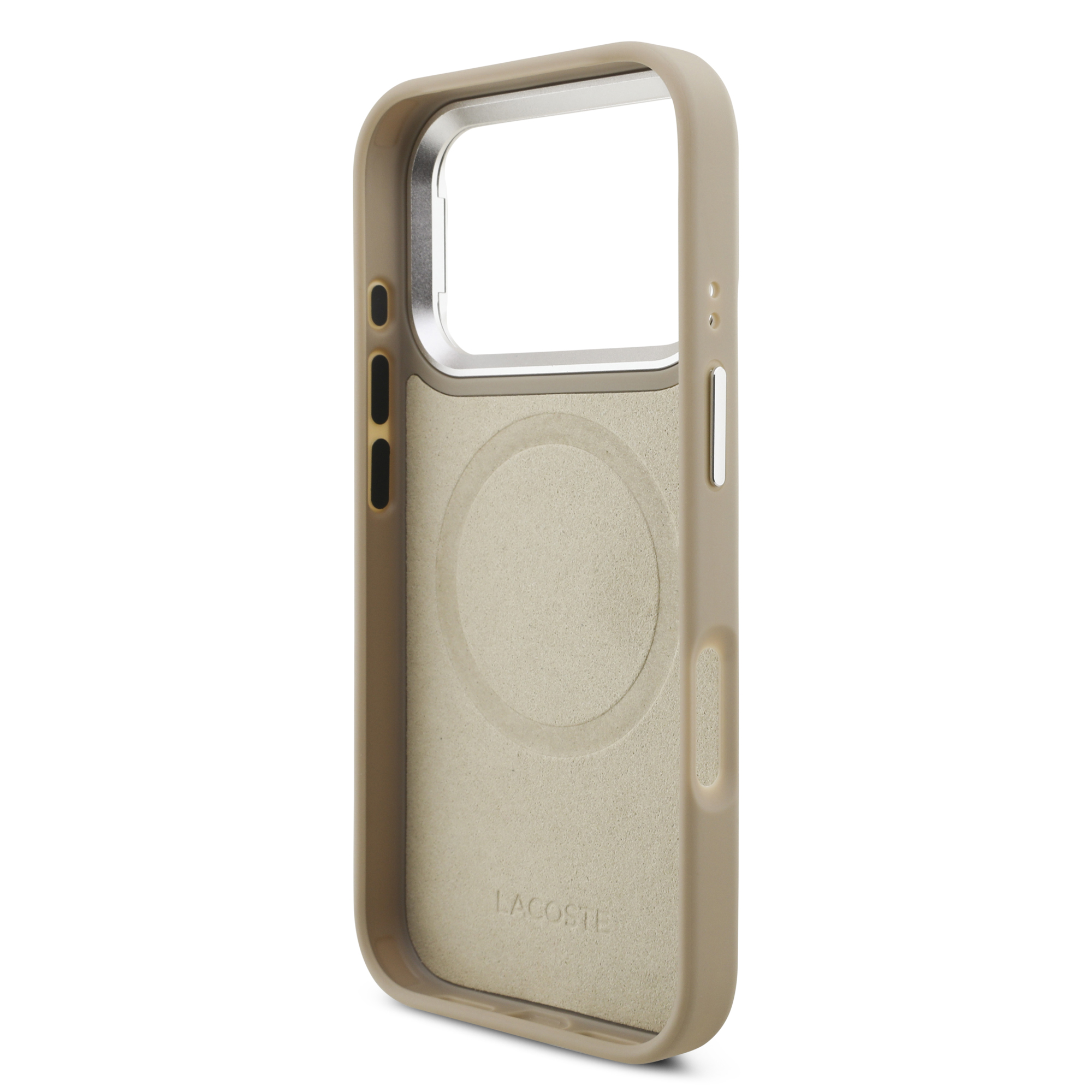 iPhone 17 Pro - LACOSTE Petit Pique PU Stand Function Taupe - 7