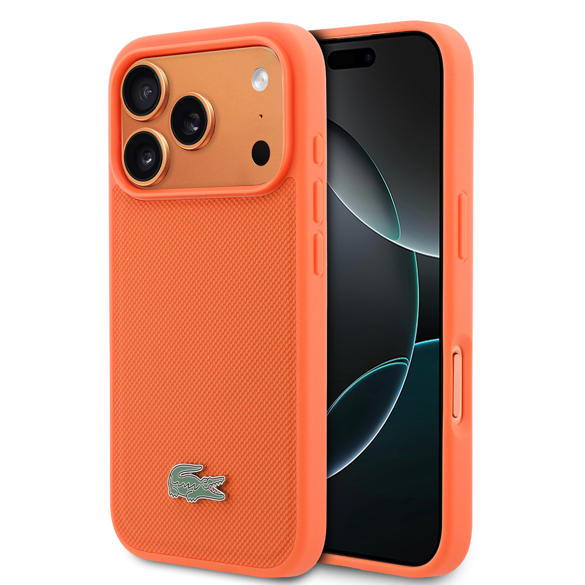 iPhone 17 Pro - LACOSTE Petit Pique PVC Lacquer Logo Orange - 2
