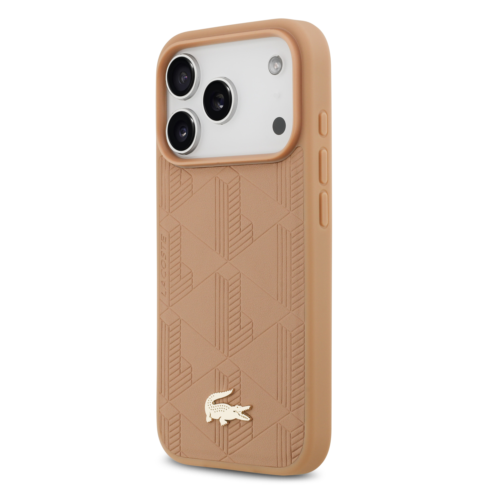 iPhone 17 Pro - LACOSTE Leather Monogrammed Gold Logo Pink - 2