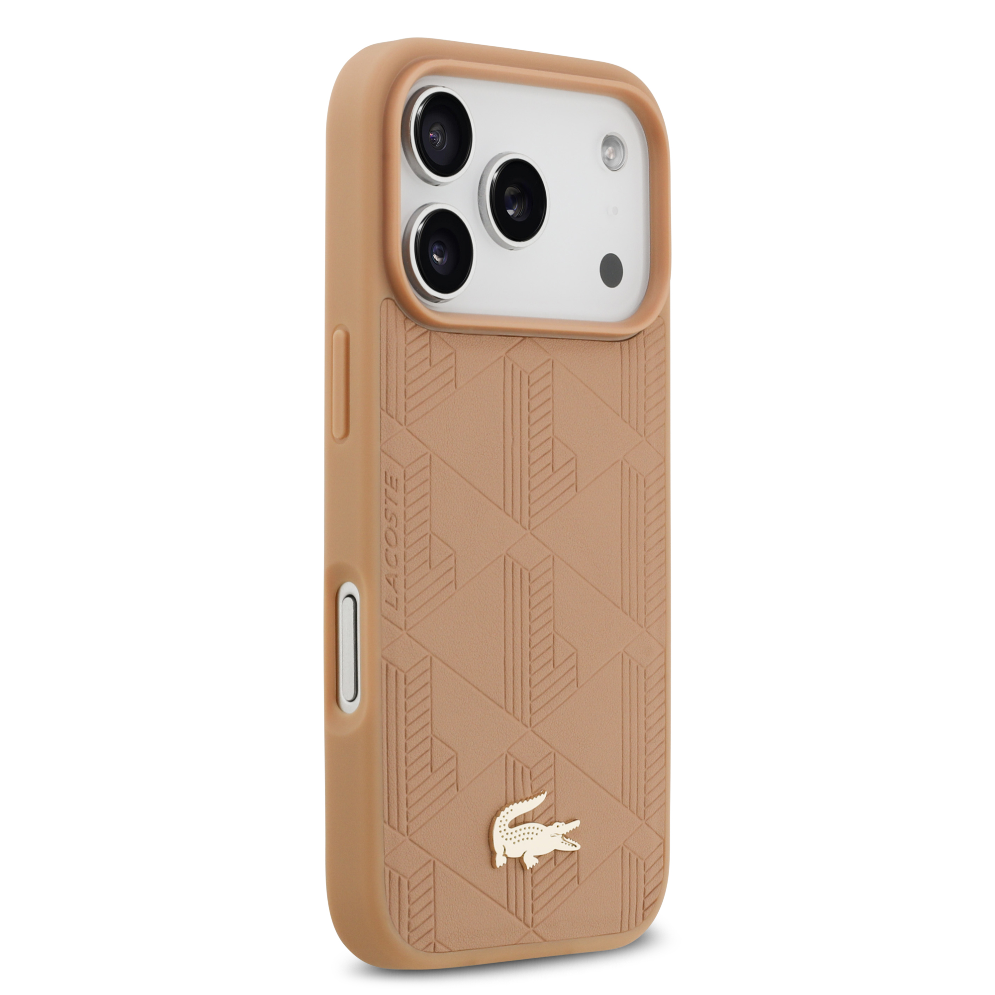 iPhone 17 Pro - LACOSTE Leather Monogrammed Gold Logo Pink - 4