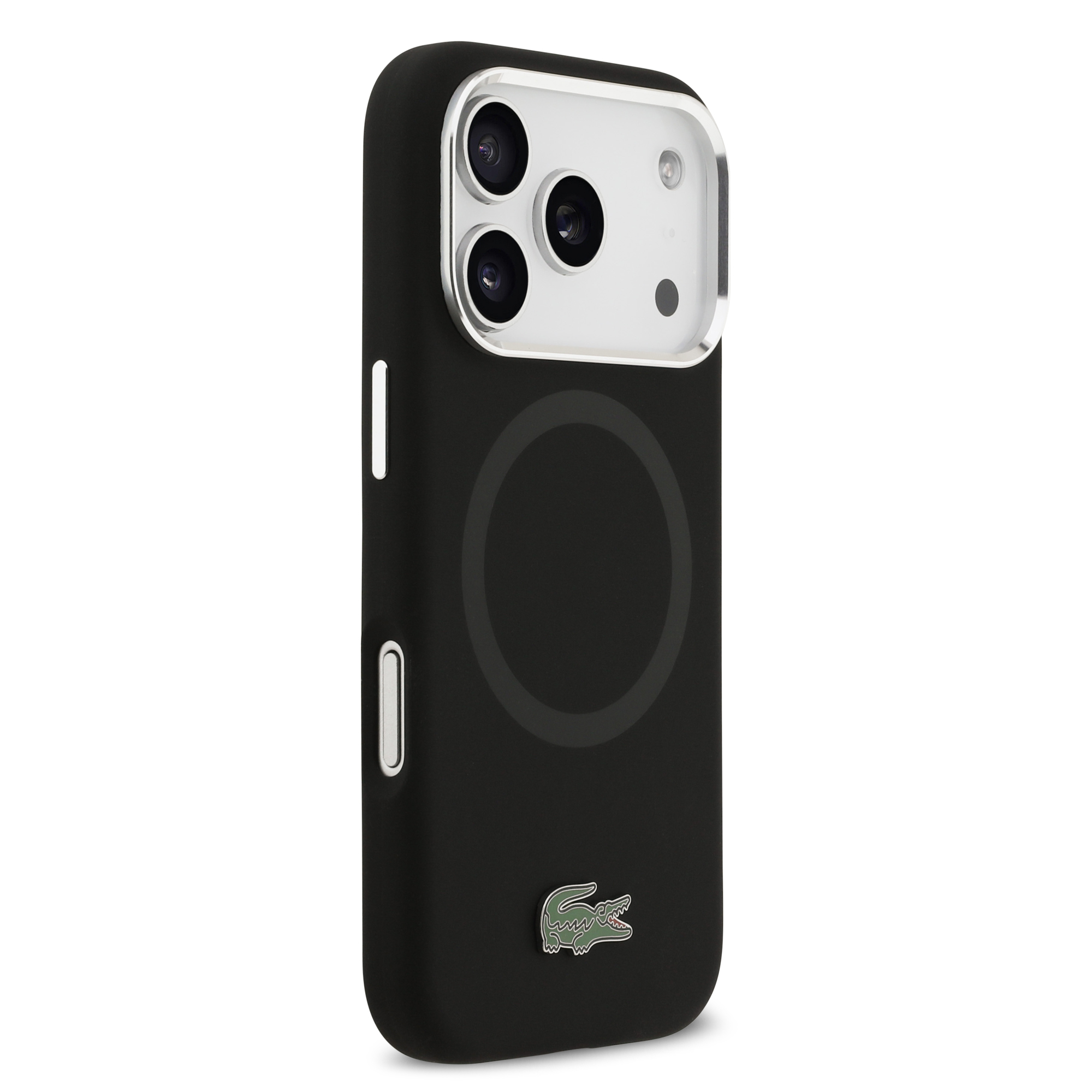 iPhone 17 Pro - LACOSTE Silicone Metal Logo Black - 4