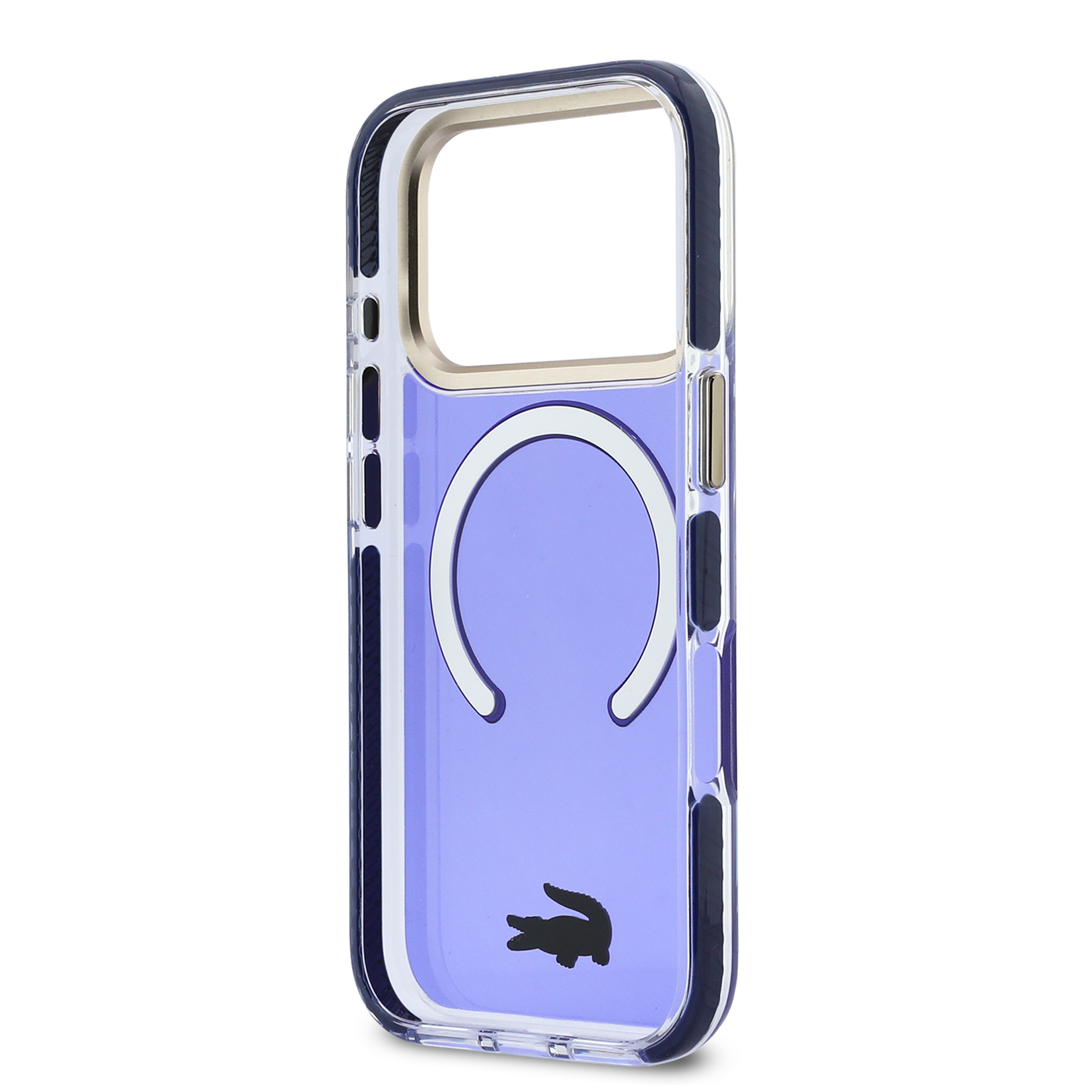iPhone 17 Pro - LACOSTE Shockproof Frosted Gold Logo Marine - 7