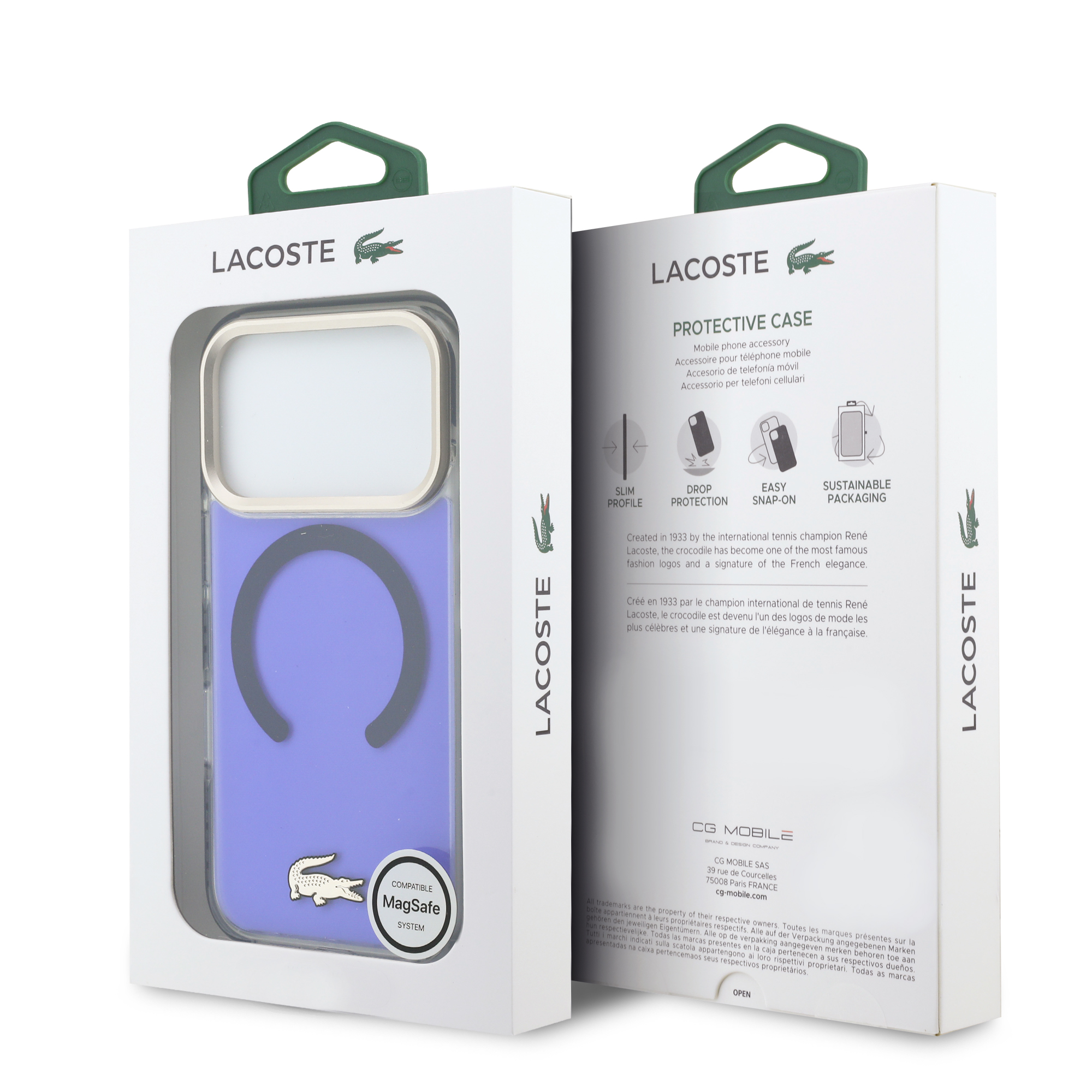 iPhone 17 Pro - LACOSTE Shockproof Frosted Gold Logo Marine - 8