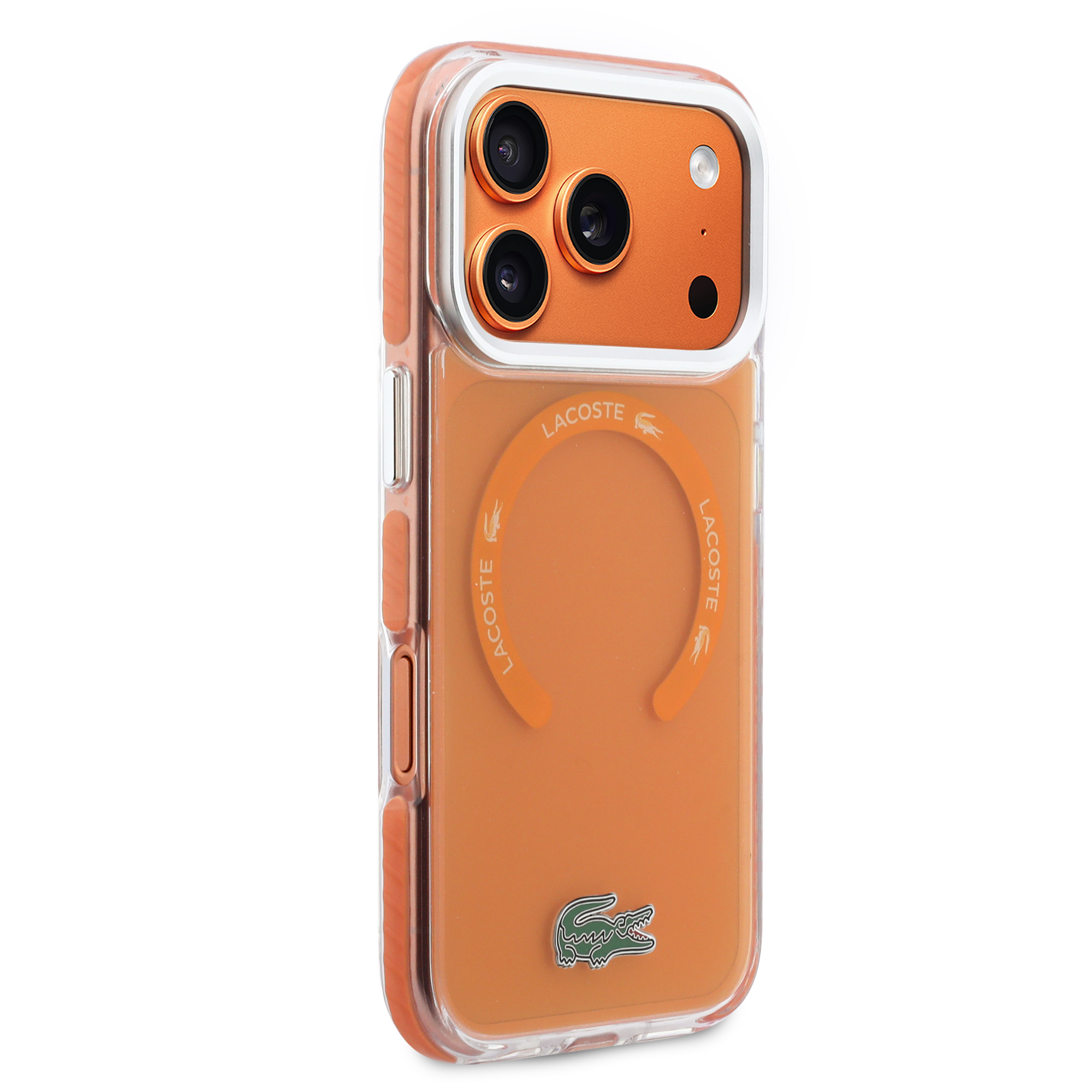 iPhone 17 Pro - LACOSTE Shockproof Frosted Orange - 4